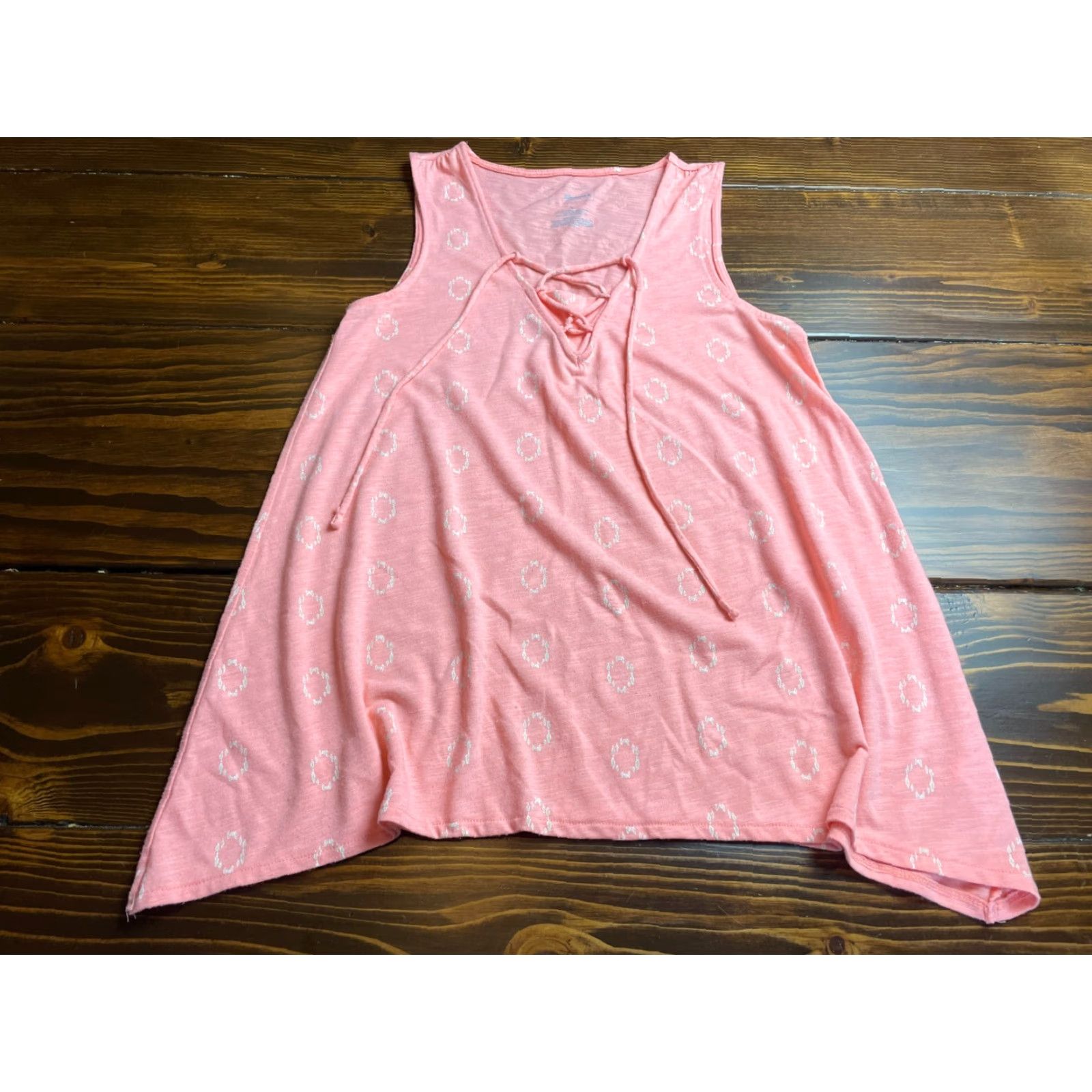 Pinko SONOMA Tank Top Women's Size Small Pink White Sleeveless Shirt Laced Up V-Neck Size S / US 4 / IT 40 - 2 Thumbnail