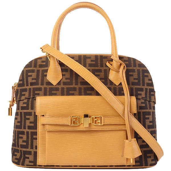 image of Fendi Ff Pattern 2Way Bag Brown/beige, Women's