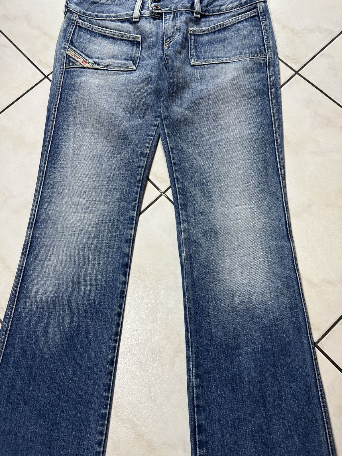 Diesel Vintage 90s Diesel y2k bootcut distressed denim jeans flared Size 29" - 4 Thumbnail