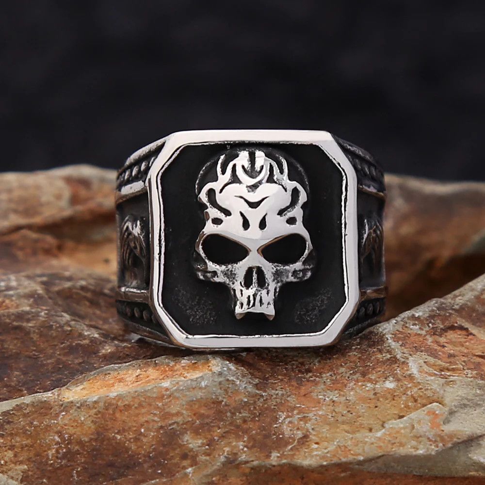 Japanese Brand × Jewelry × Vintage Skull Head Punk Style Fashion Ring Size ONE SIZE - 2 Thumbnail