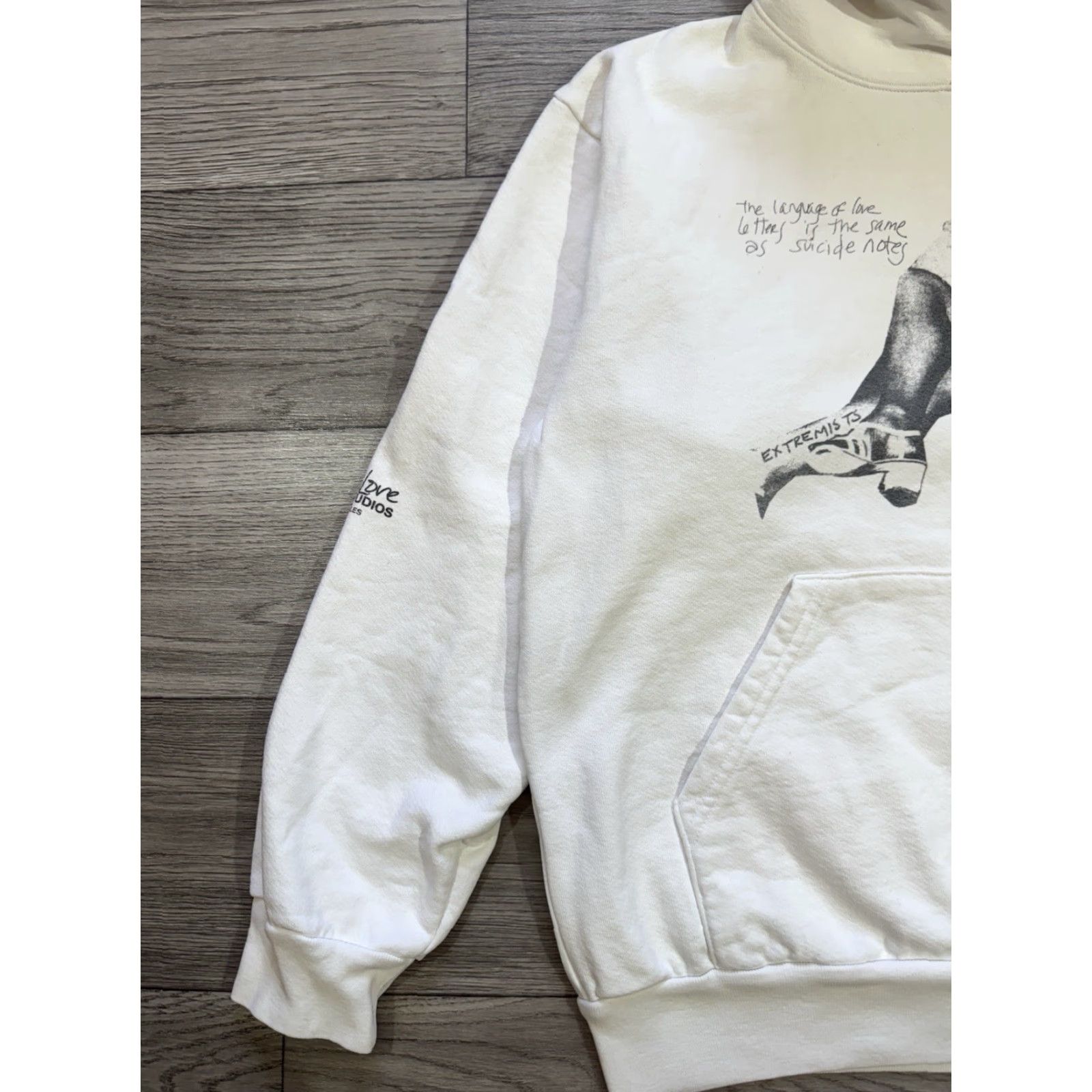 Midnight Studios Midnight Studios x Courtney Love SHANE GONZALES White Hoodie M (Size 2) Mens Pullover Modern Streetwear White Hoodie Size US M / EU 48-50 / 2 - 5 Thumbnail