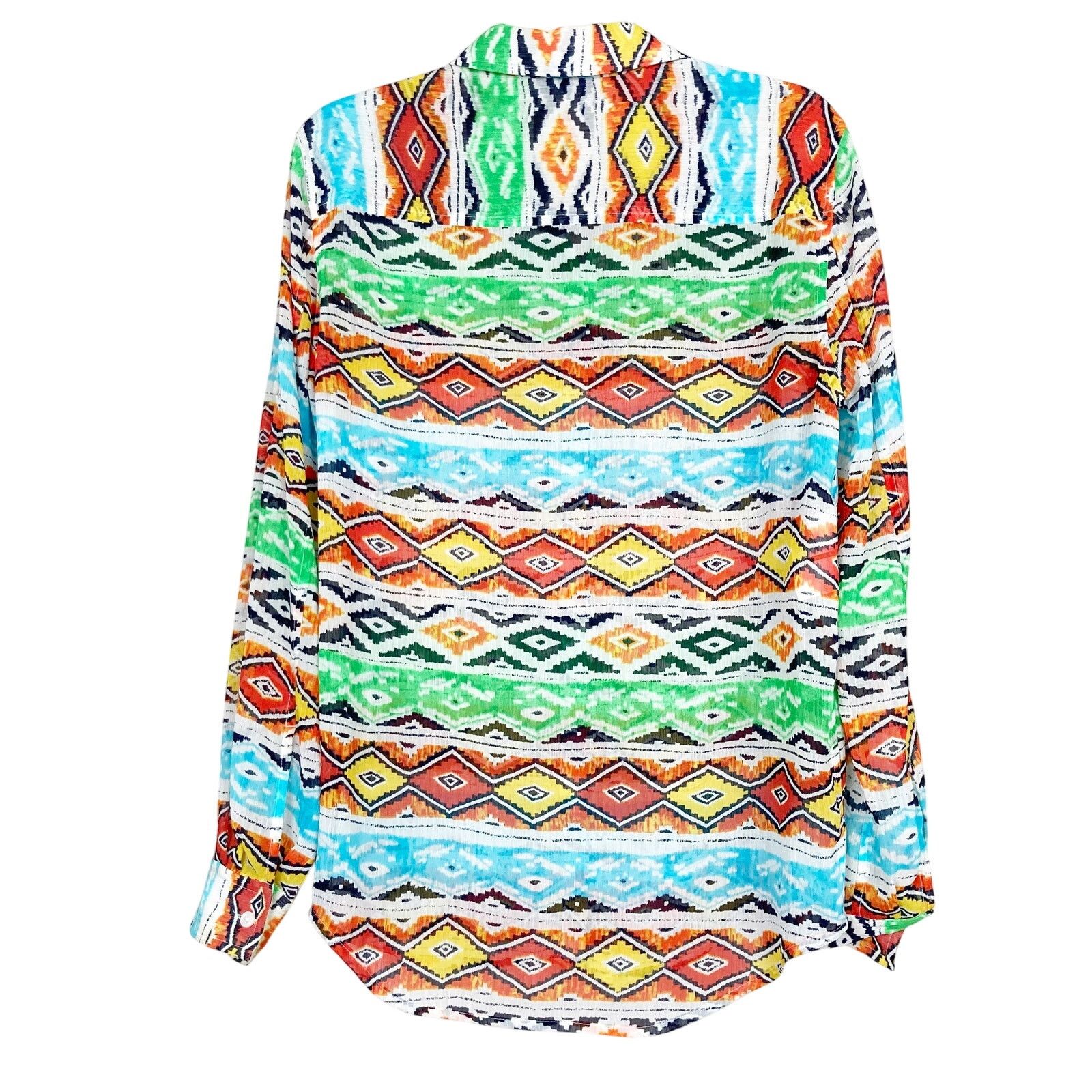 Bebe Vintage Jones New York Western Print Button Down Blouse Sz M Size M / US 6-8 / IT 42-44 - 4 Thumbnail