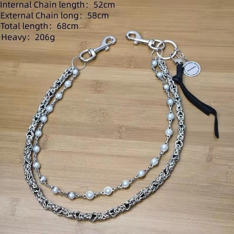 Jewelry 2 Layer Natural Echo Pearled Wallet Chain Size ONE SIZE - 6 Thumbnail
