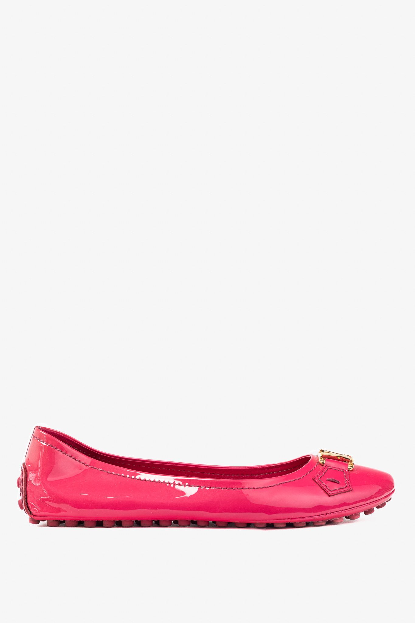 Louis Vuitton Louis Vuitton Rose Pop LV Oxford Patent Ballerina Flats Size US 8.5 / IT 38.5 - 2 Thumbnail