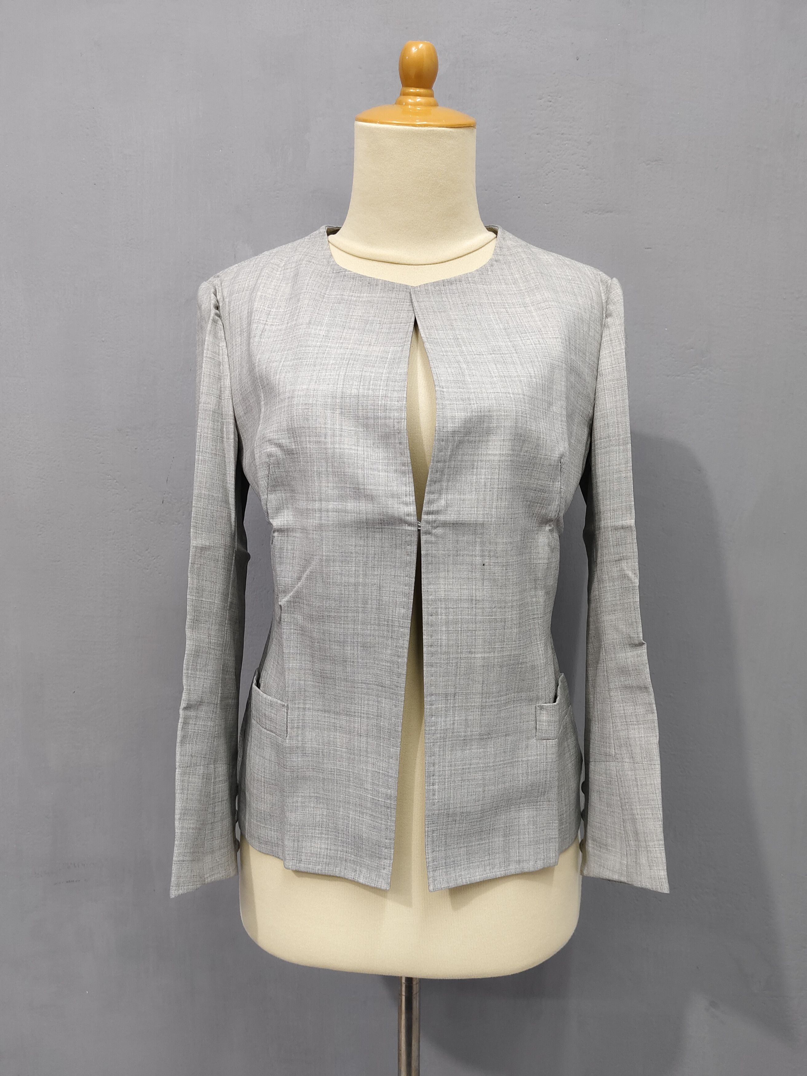 Yohji Yamamoto SAMPLE Y’s- Clean Minimalist Collarless Tailored Jacket Size M / US 6-8 / IT 42-44 - 2 Thumbnail