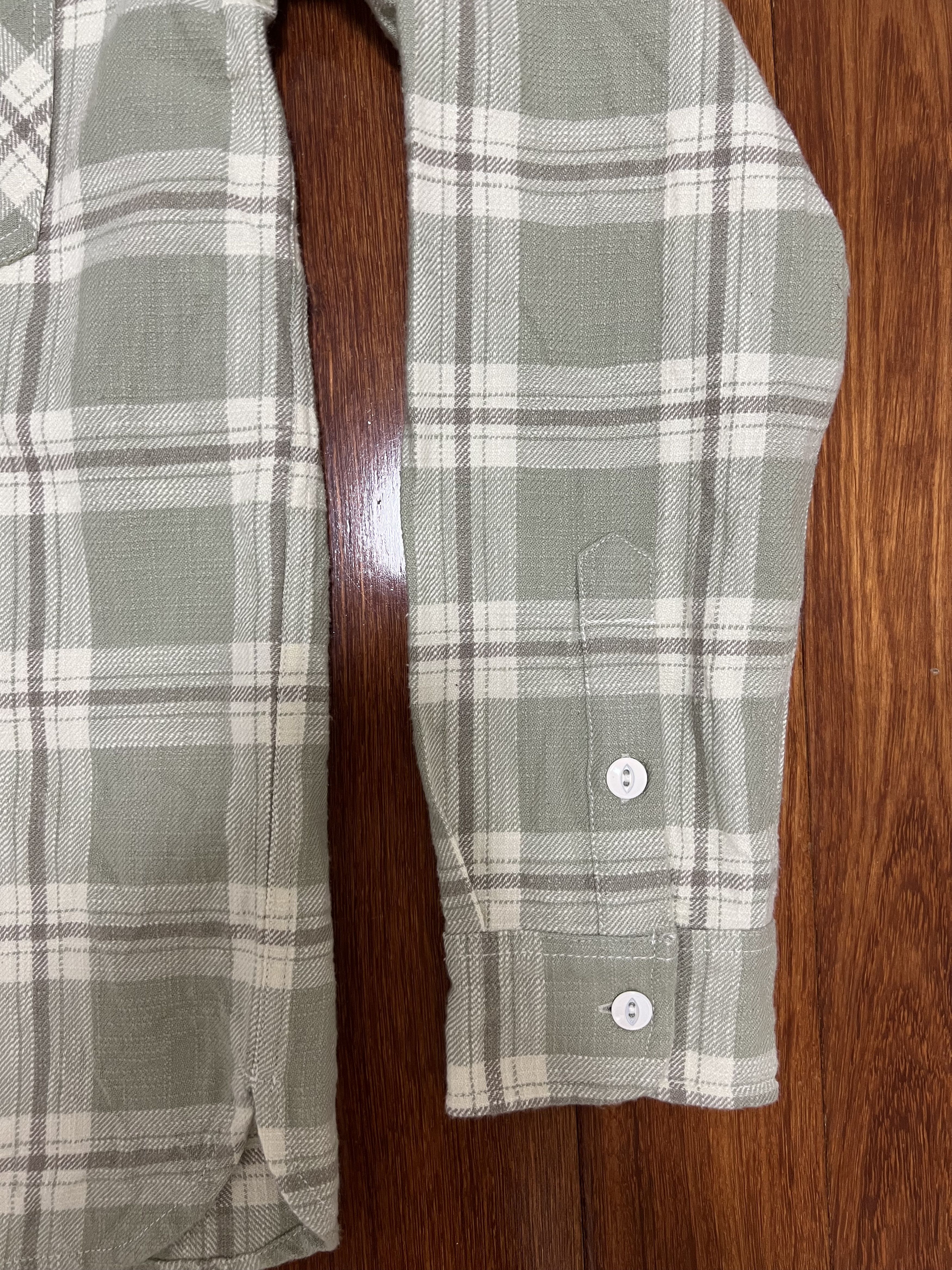 3sixteen 💚 3sixteen Crosscut Flannel Seafoam Green Slub Check NEW Size US M / EU 48-50 / 2 - 12 Thumbnail