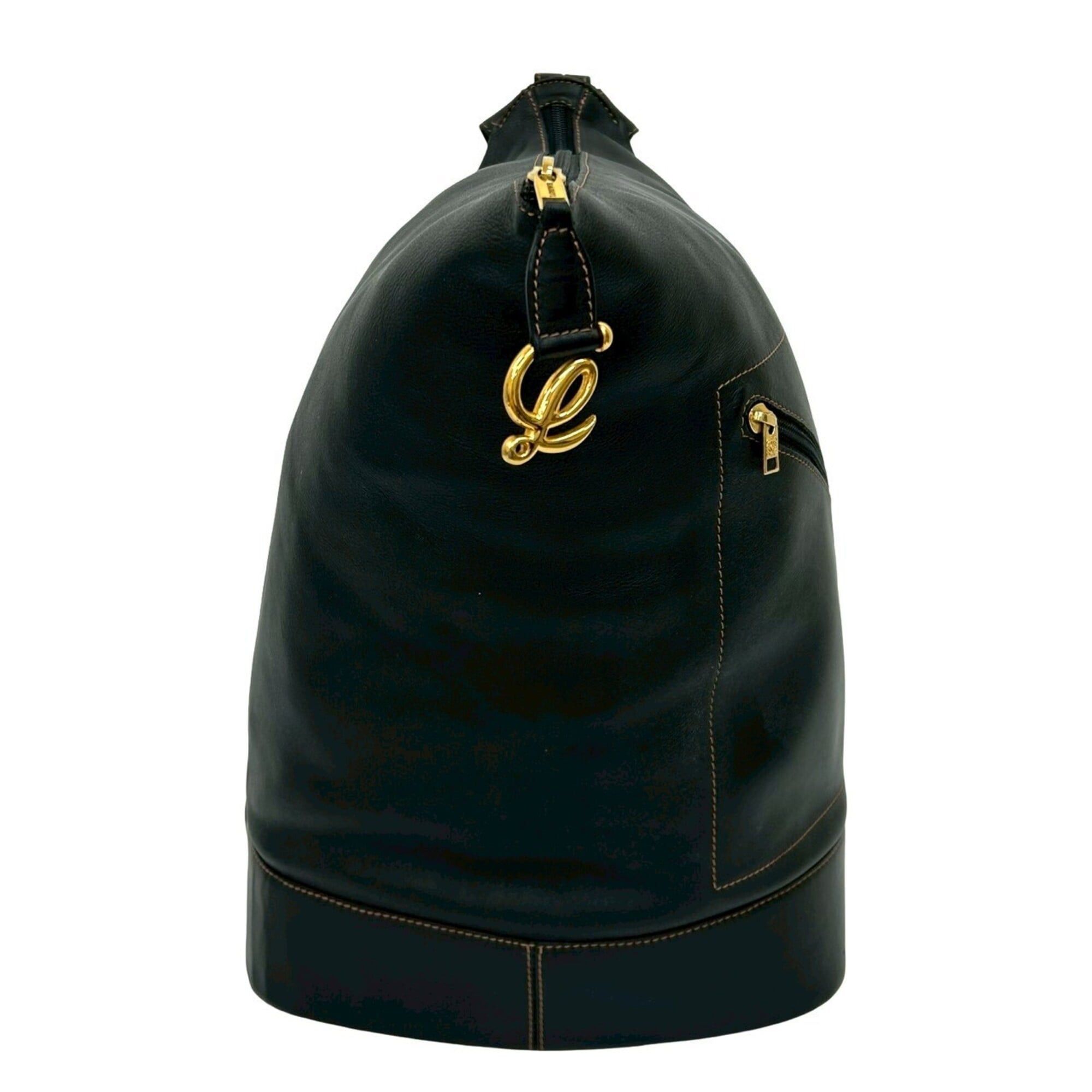 Loewe LOEWE Vintage Logo Hardware Leather Backpack Daypack Black 335-1 Size ONE SIZE - 1 Thumbnail