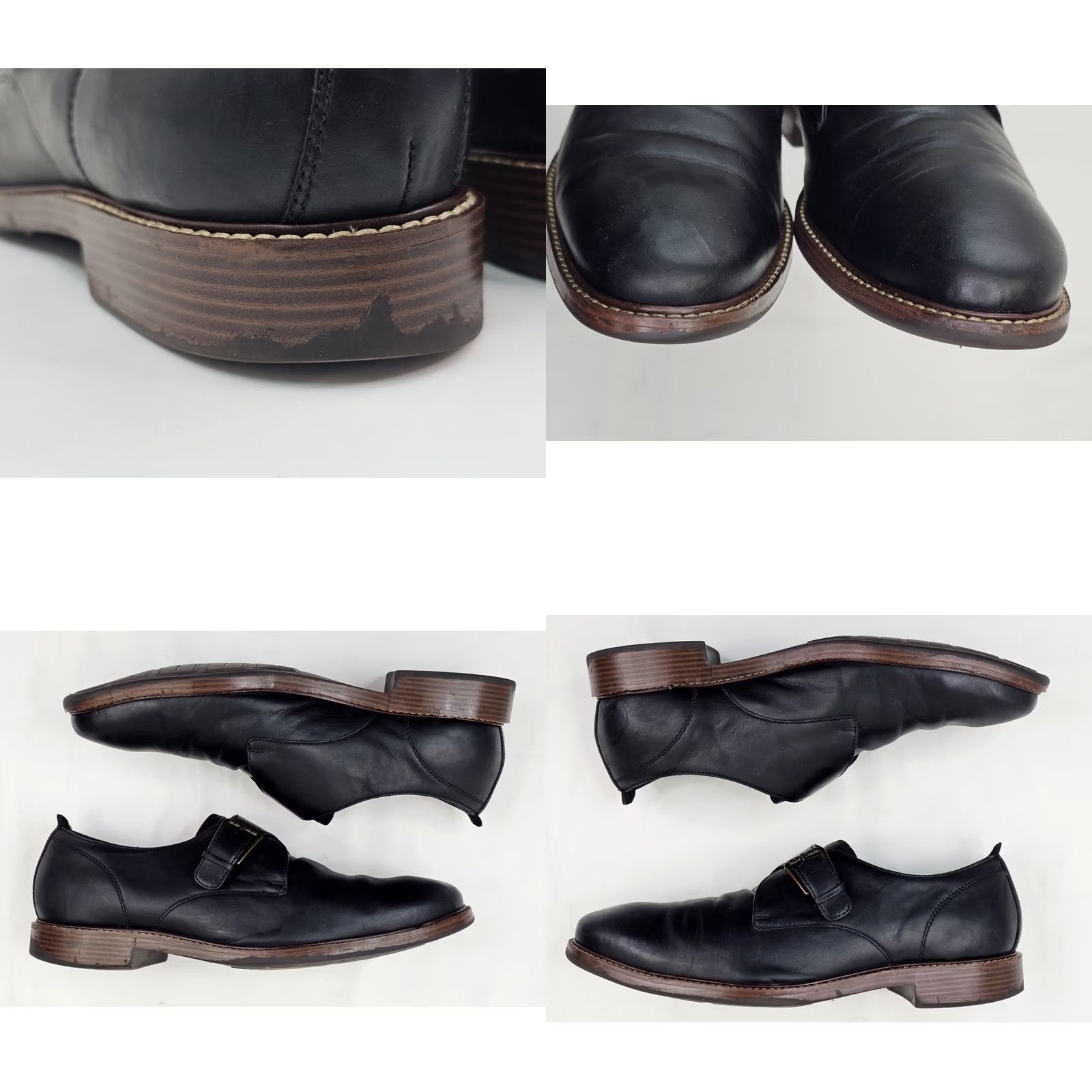 Cole Haan Cole Haan Grand OS Monk Strap Oxford Loafer Men 12 Black Leather C26115 Dress Shoe - Vintage? No Size US 12 / EU 45 - 8 Thumbnail