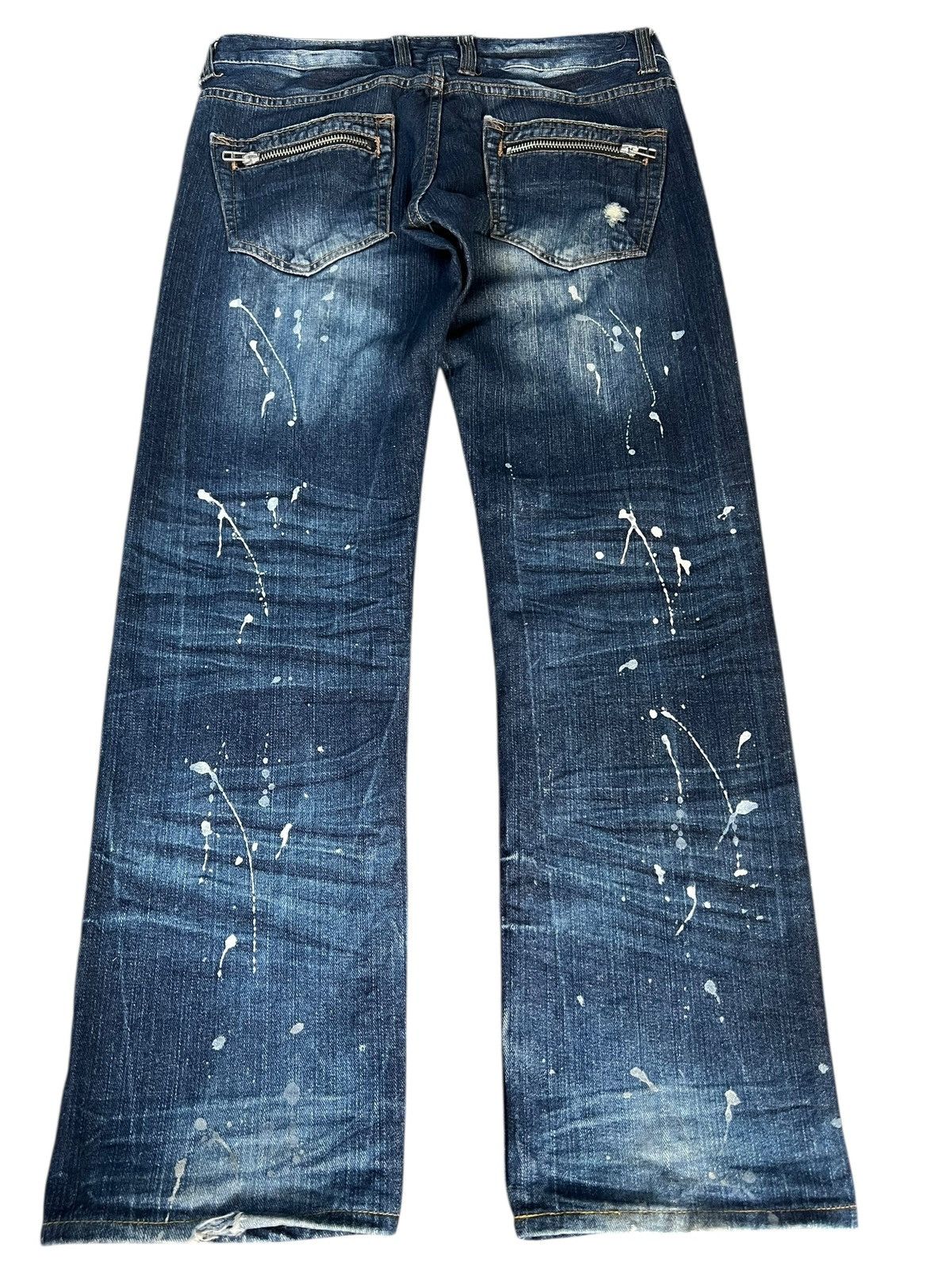 Japanese Brand VINTAGE ROOT THREE STYLE DISTRESSED PAINTER JEANS Size US 33 - 2 Thumbnail