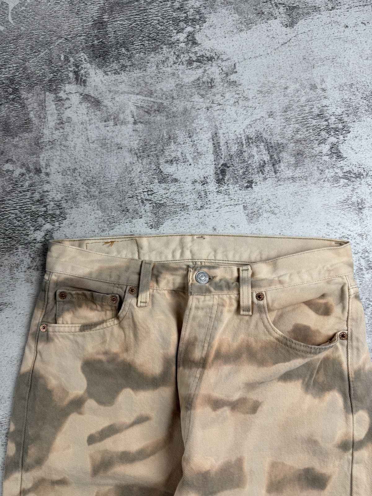 Levi's LEVI’S VINTAGE W30 L32 CUSTOM 1 OF 1 TIE DYE STRIPED DENIM STRAIGHT JEANS TROUSERS Size 30" / US 8 / IT 44 - 16 Thumbnail