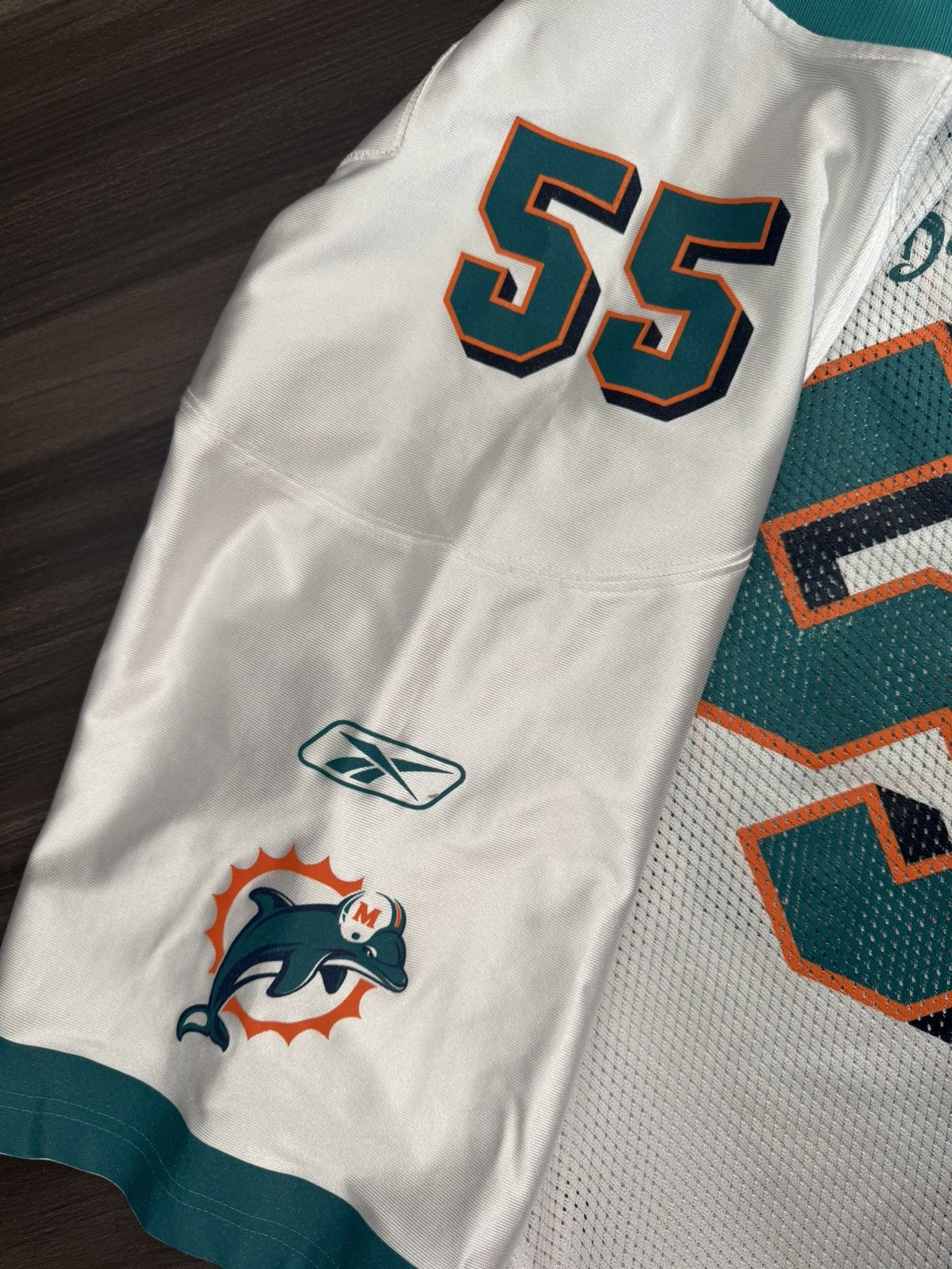 Reebok Miami Dolphins Joey Porter #55 NFL Away White Jersey Size US XL / EU 56 / 4 - 5 Thumbnail