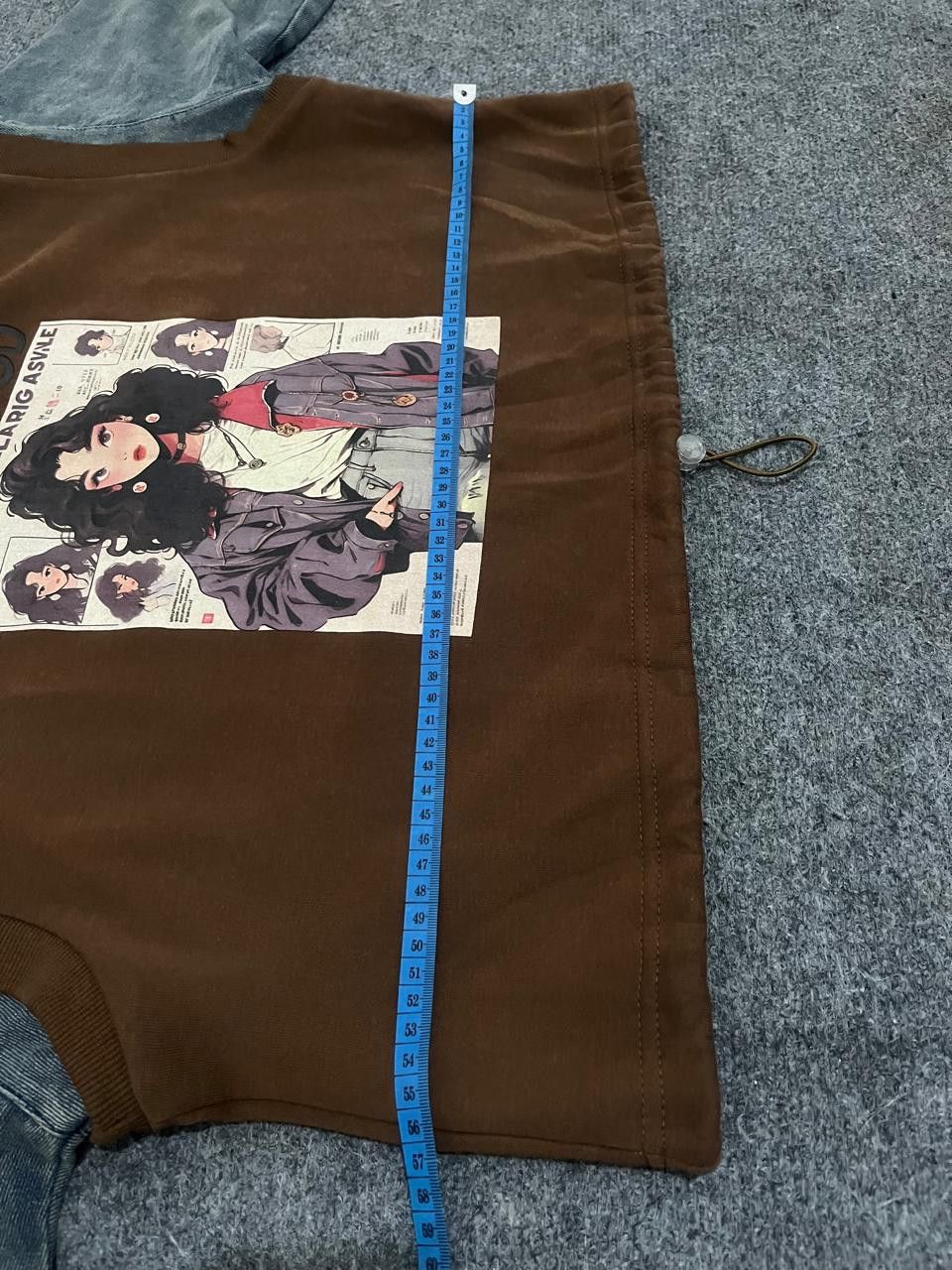 Anime Retro Anime Graphic Layered Sweatshirt Denim Sleeves Size US M / EU 48-50 / 2 - 12 Thumbnail