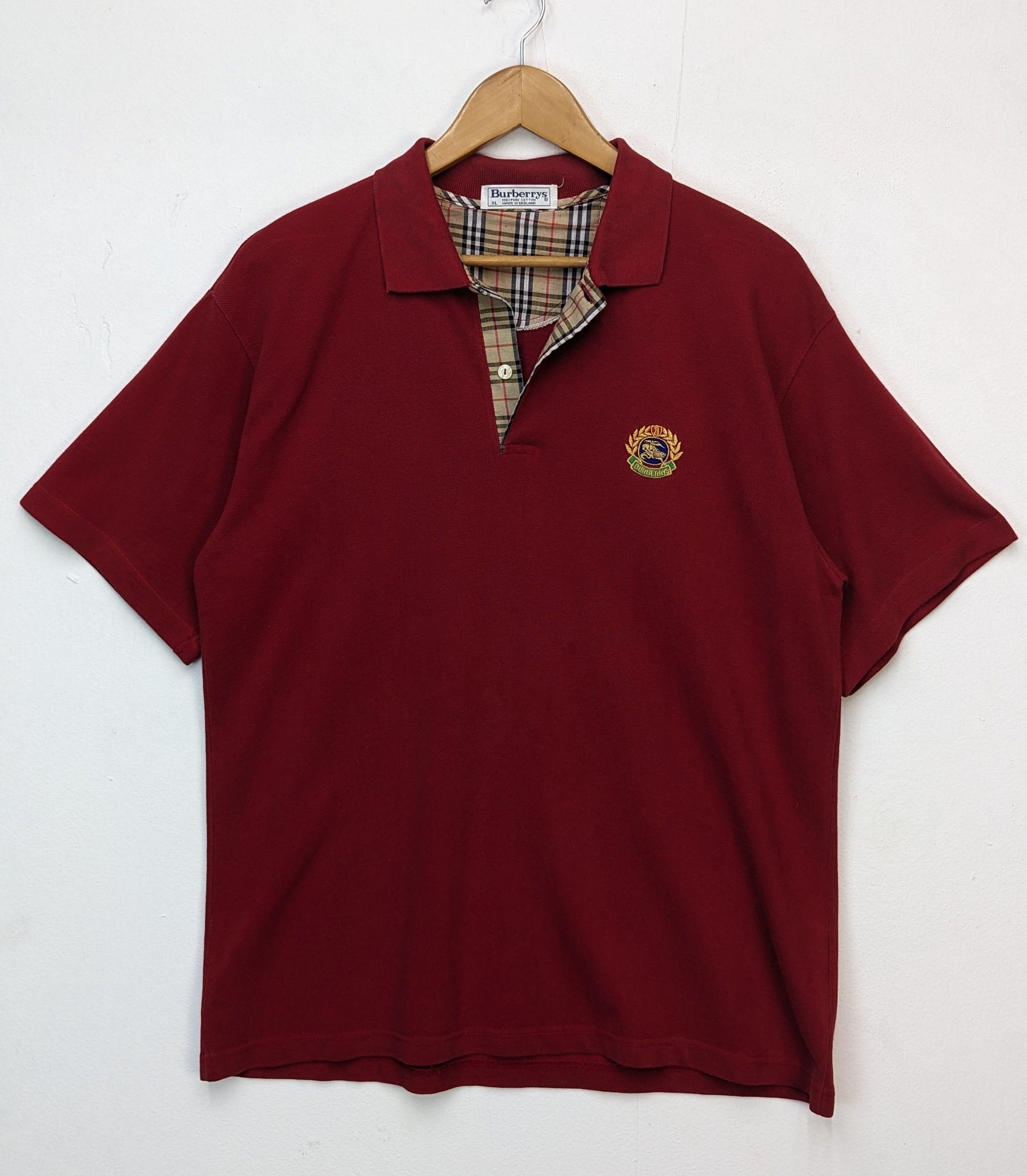 Burberry Vintage Burberrys Made in England Polo Tshirt Size US XL / EU 56 / 4 - 1 Thumbnail