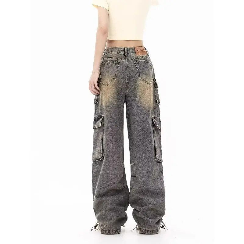 Japanese Brand Retro straight leg loose wide leg jeans Size US 32 / EU 48 - 4 Thumbnail