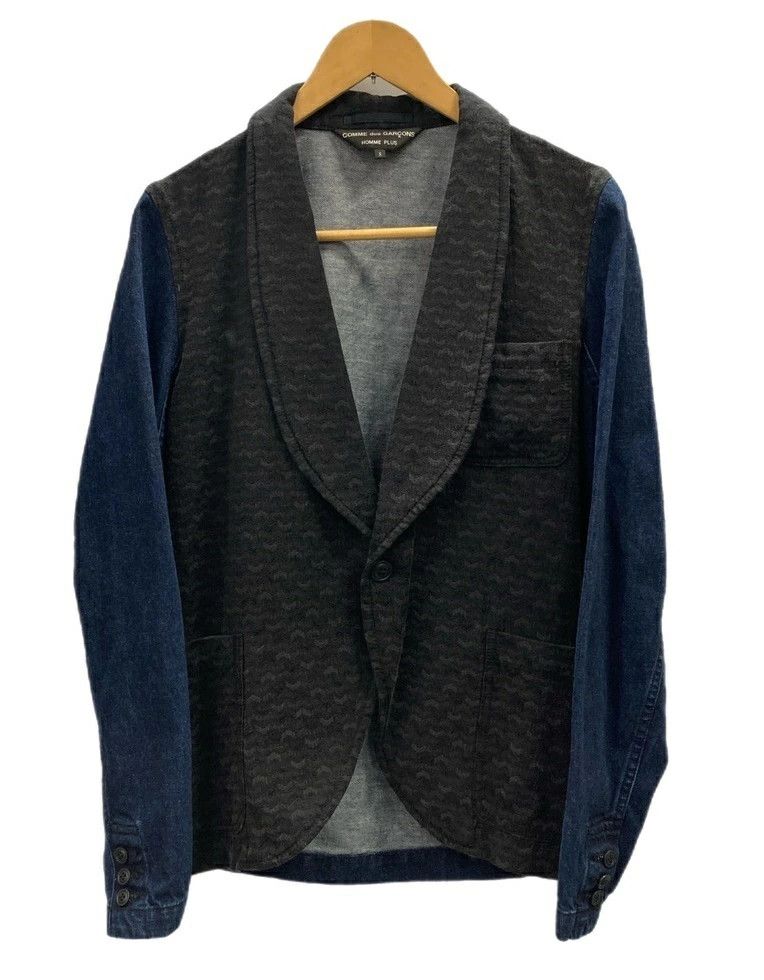 Comme des Garcons Homme Plus Jacket Decadence Docking Cotton Acetate 1 Button Black Size US S / EU 44-46 / 1 - 1 Thumbnail