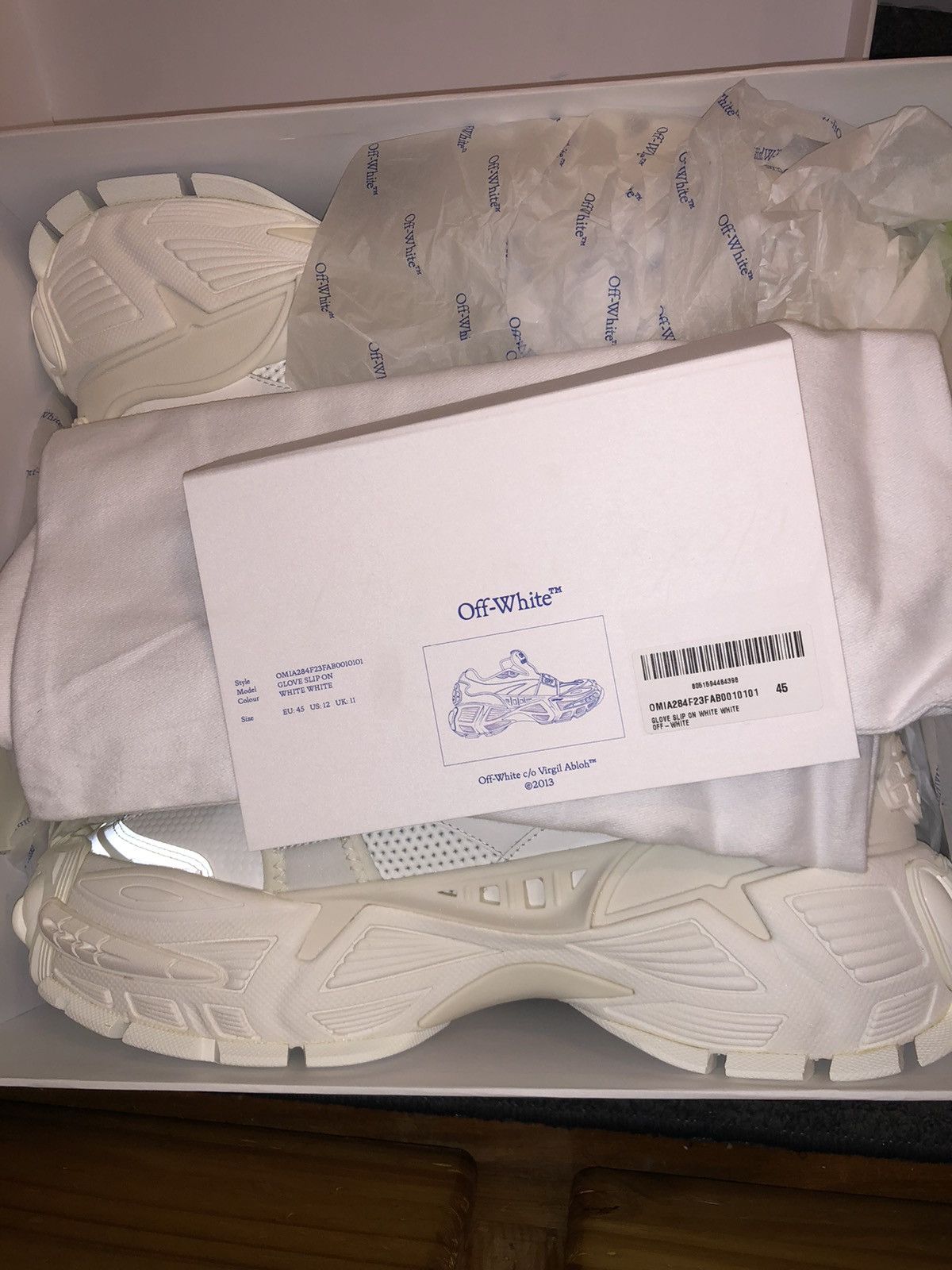 Off-White Off White White “Glove” Sneaker Size US 12 / EU 45 - 6 Thumbnail