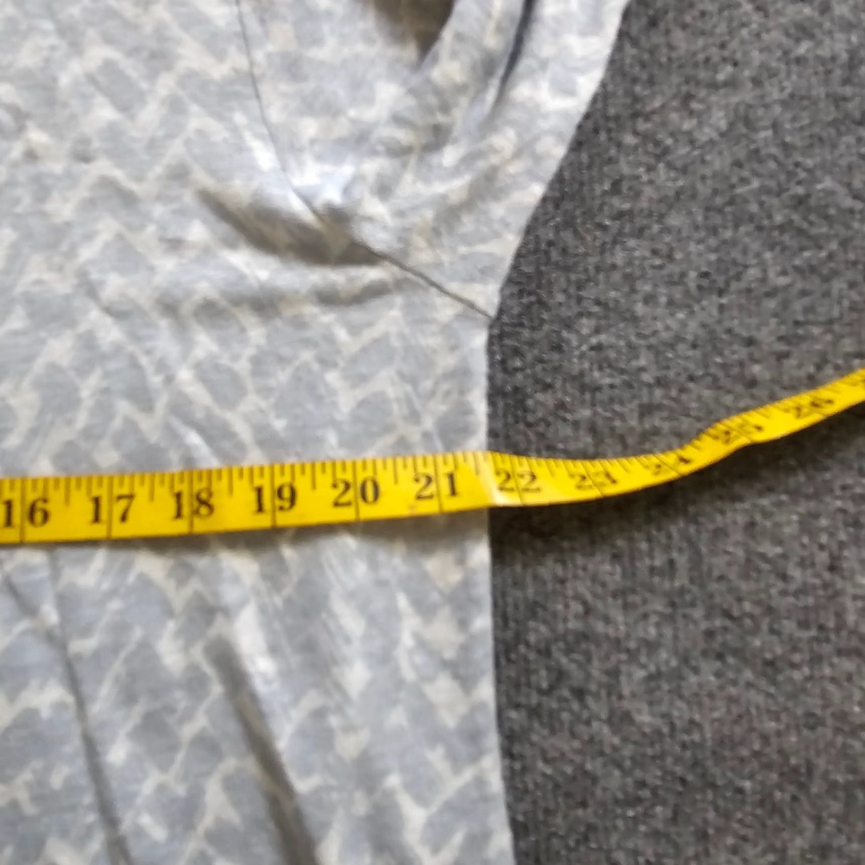 Vintage Poetry Top Tunic Womens 12 Gray White Linen V Neck 3/4 Sleeve Boxy Career Casual Shirt Size XL / US 12-14 / IT 48-50 - 5 Thumbnail