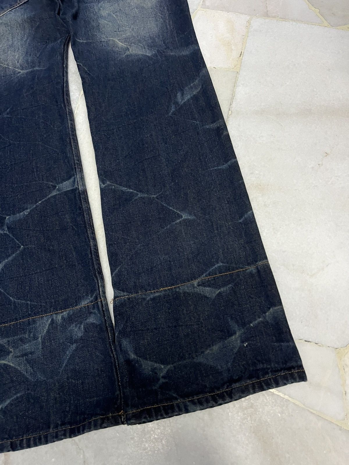 Japanese Brand 💥Double Waist💥Vintage 90’s Style Double Focus Mud Wash Jean Size US 33 - 13 Thumbnail
