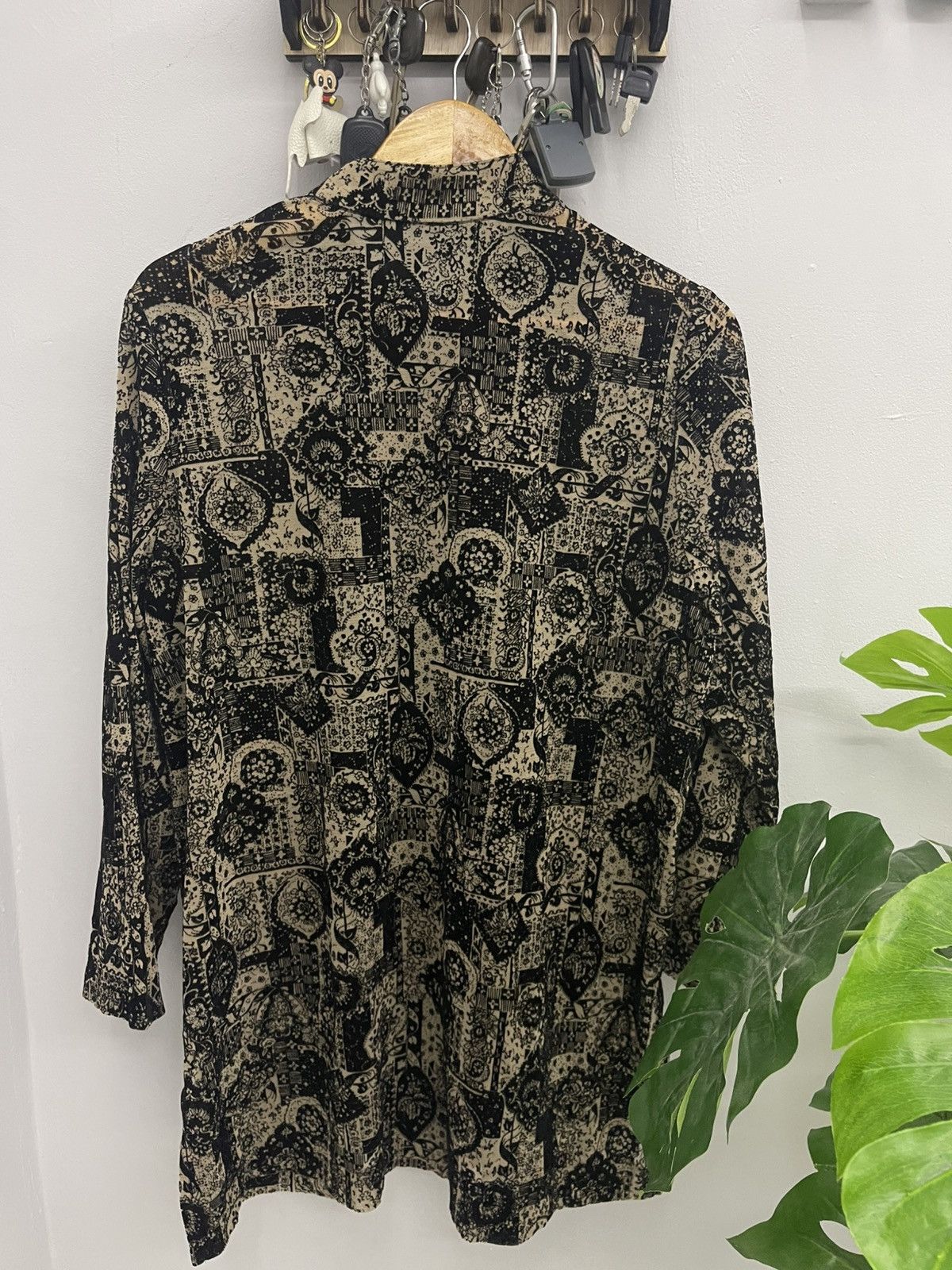 Vintage Vintage Japanese Mesh Flocked Paisley Jacket - Made in Japan Size US XL / EU 56 / 4 - 2 Thumbnail