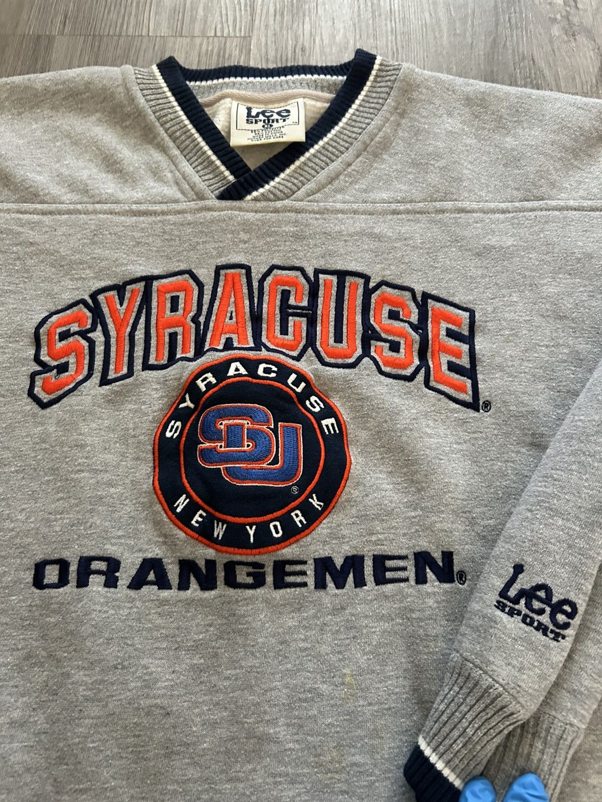 Lee Vintage 90s Syracuse University Grey crewneck sweatshirt Size US XL / EU 56 / 4 - 3 Thumbnail