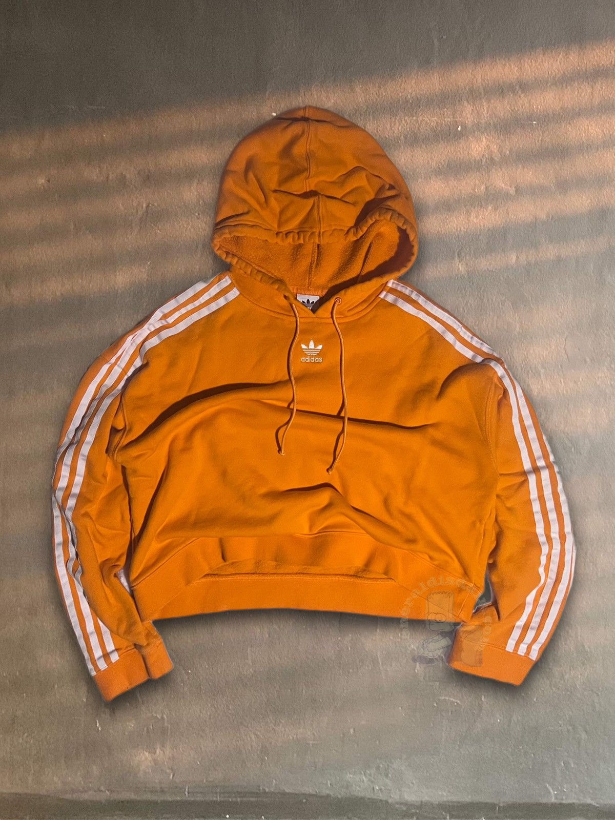 Adidas orange cropped discount hoodie