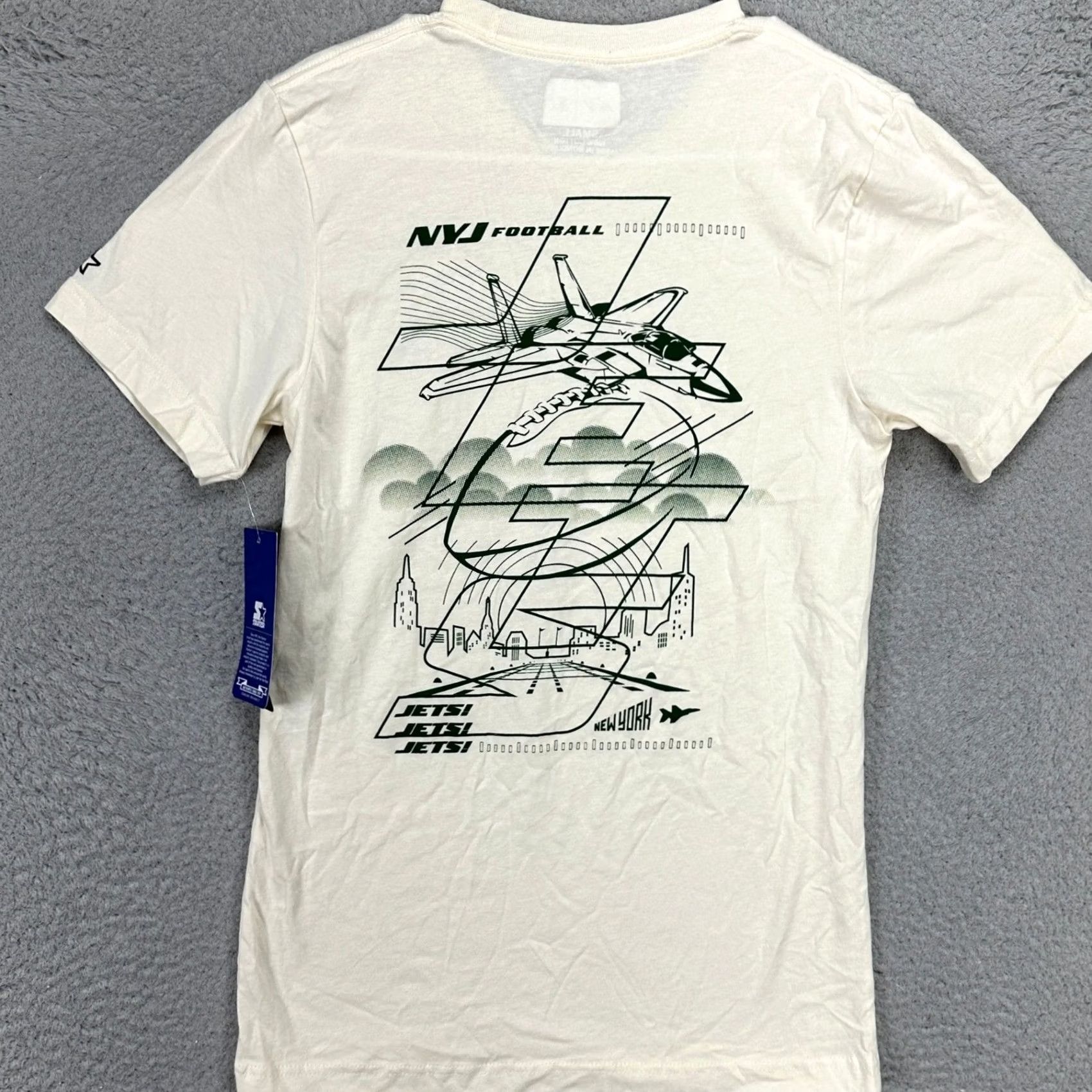 Vintage VINTAGE New York Jets Starter Men Retro T-Shirt Small Cream Short Sleeve Graphic Tee NEW Size US S / EU 44-46 / 1 - 2 Thumbnail