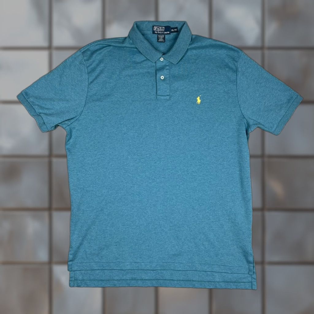 Ralph Lauren Ralph Lauren Polo Shirt XL Teal Blue Mens Regular Short Sleeve Collared Button Front 100% Cotton Mini Pony Logo Casual EUC 90s Vintage? (No) Size US XL / EU 56 / 4 - 1 Thumbnail