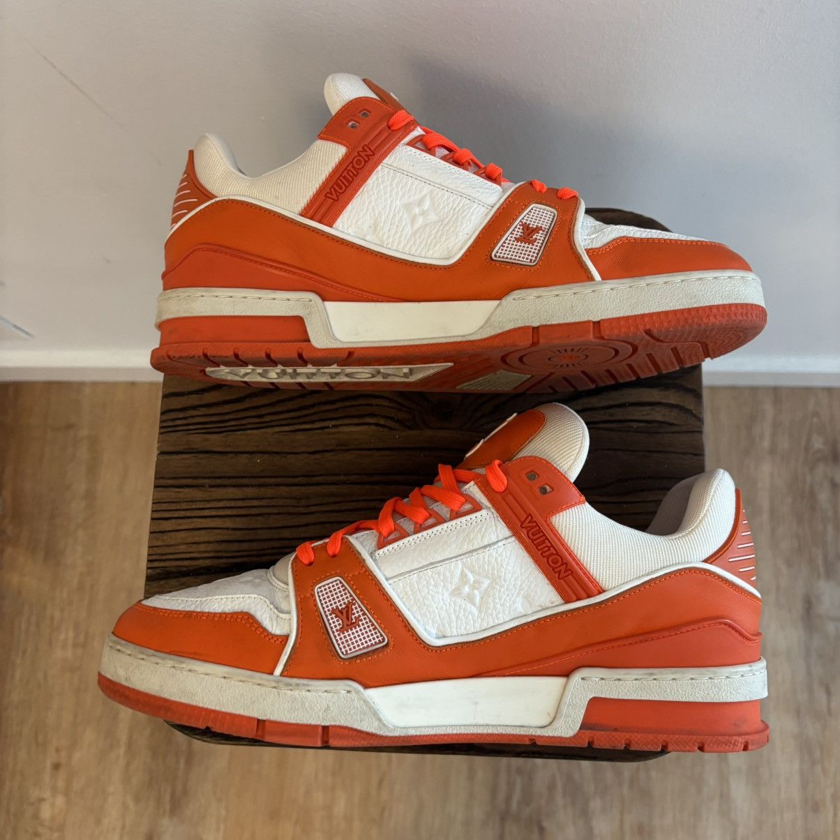 Louis Vuitton Louis Vuitton Orange Trainers Size 9 LV / 10 USA Size US 9 / EU 42 - 3 Thumbnail