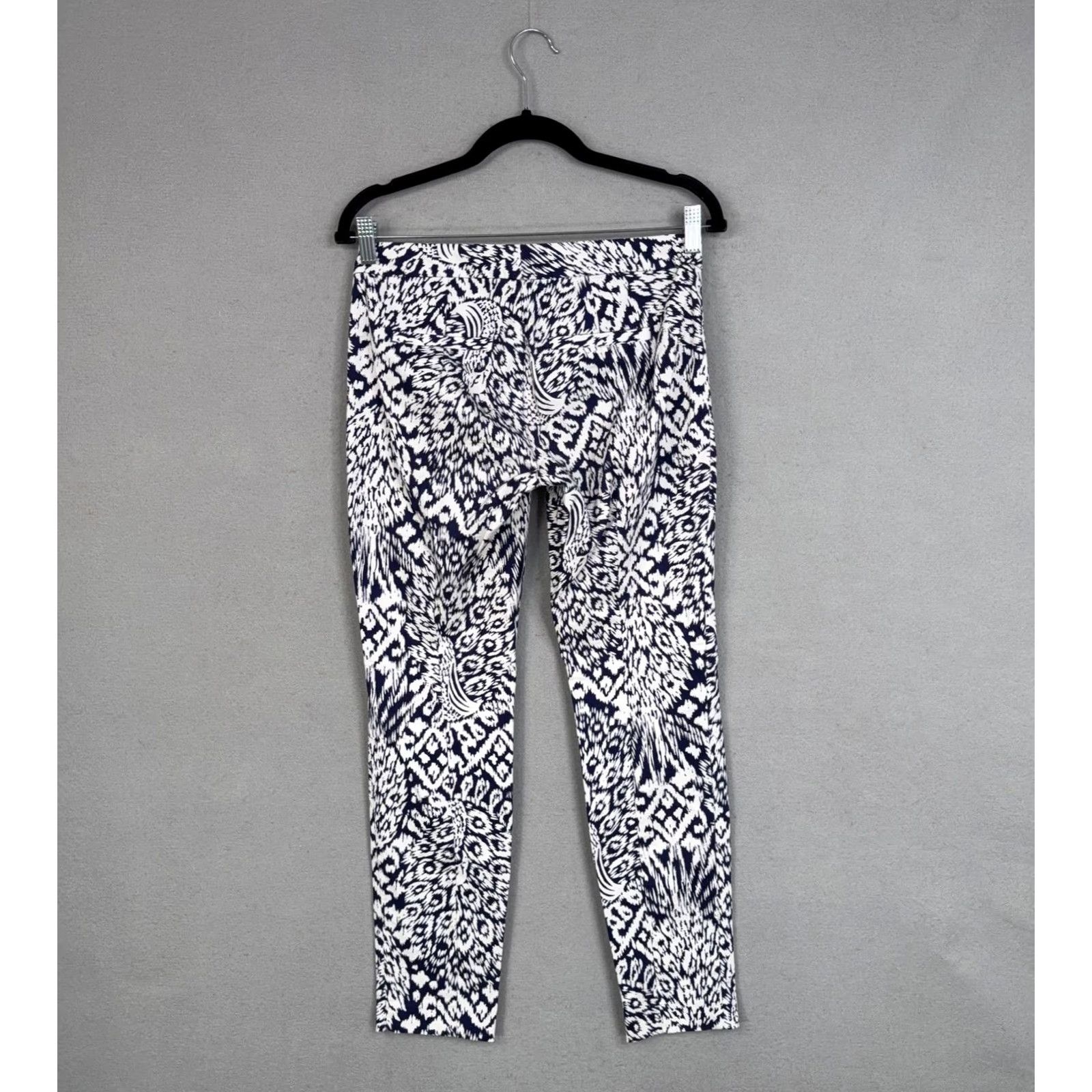 Lilly Pulitzer Lilly Pulitzer Pants Womens 0 Blue Peacock Print Ankle Skinny Stretch Size 25" / US 0 / IT 36 - 7 Thumbnail