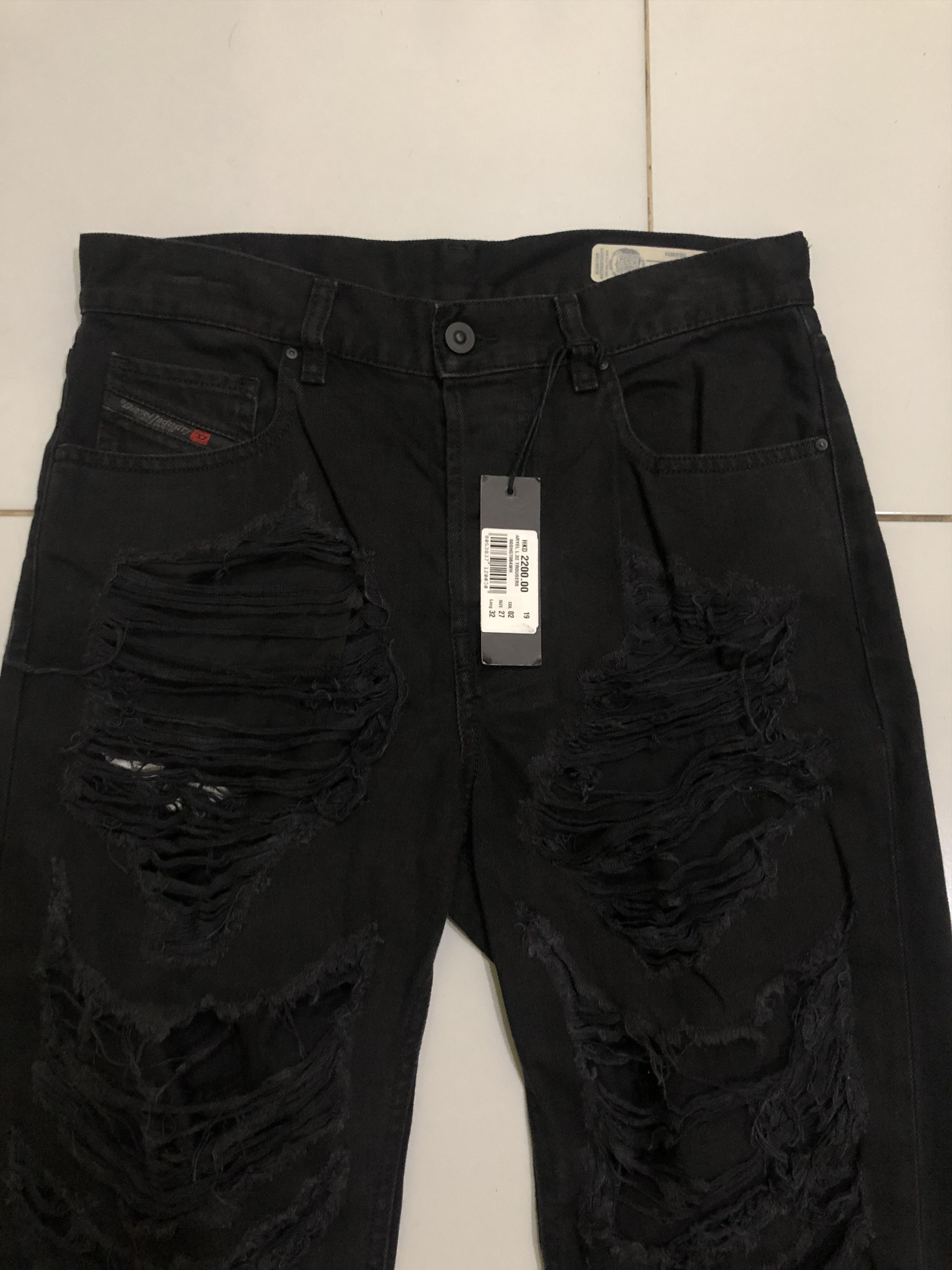Diesel BNWT Diesel Aryel 084WH Distressed Black Jeans Size 30" / US 8 / IT 44 - 2 Thumbnail