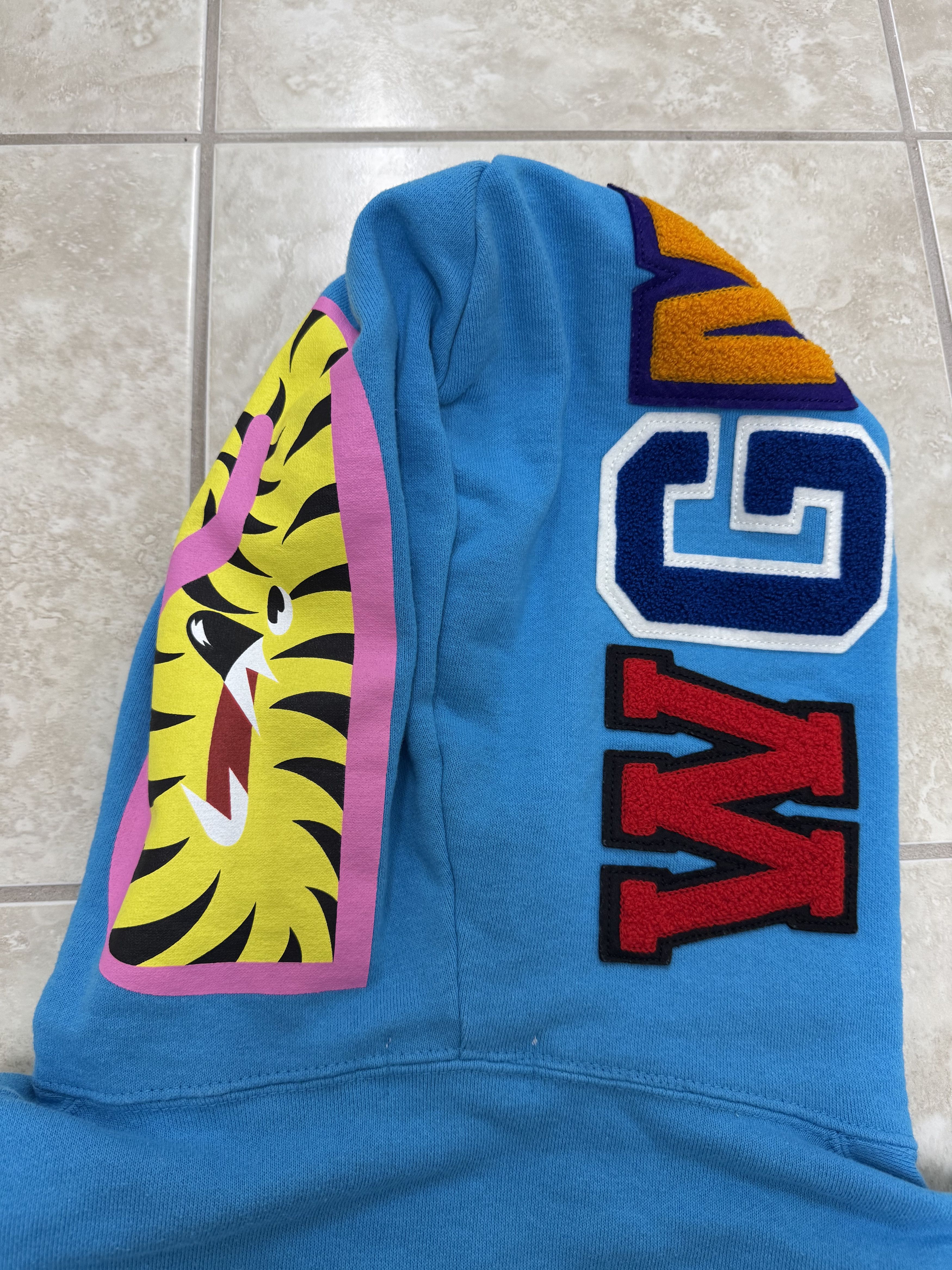 Bape Bape Light Blue Shark Full Zip Hoodie Mens Extra-Large Size US XL / EU 56 / 4 - 4 Thumbnail