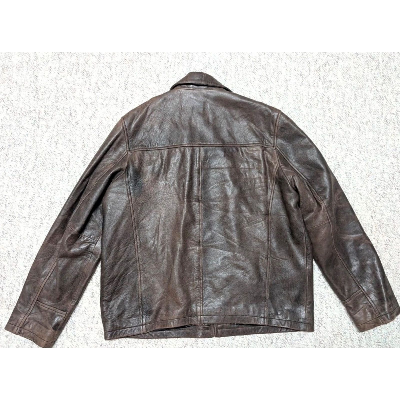 Kenneth Cole VINTAGE Kenneth Cole leather jacket XL brown lambskin bomber jacket Mens 1990s Y2K patina motorcycle Size US XL / EU 56 / 4 - 2 Thumbnail