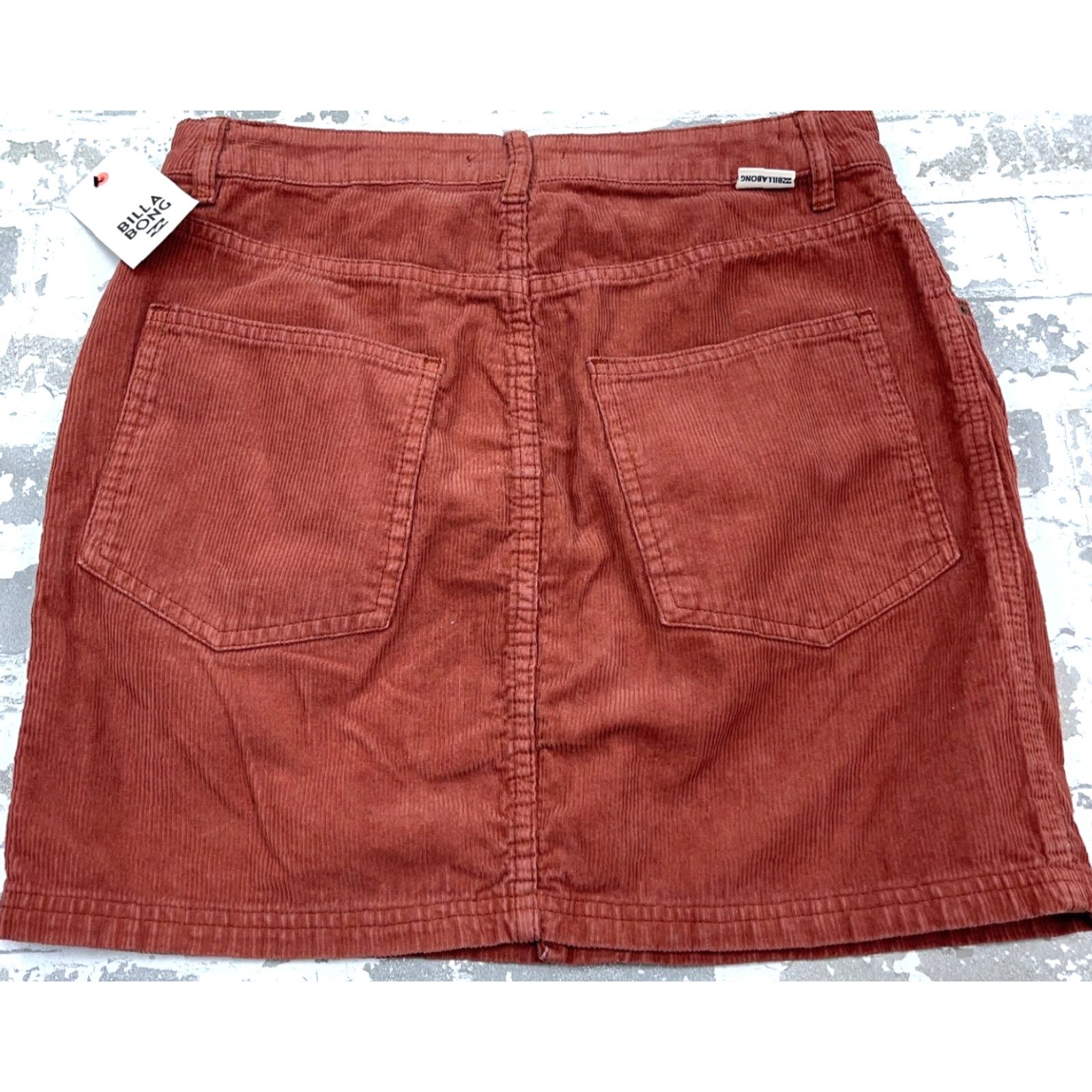 Billabong Billabong Skirt Women 6 Red Mini Corduroy Button Fly 90s Vintage Style, All Seasons, Casual Womens Size 28" / US 6 / IT 42 - 2 Thumbnail