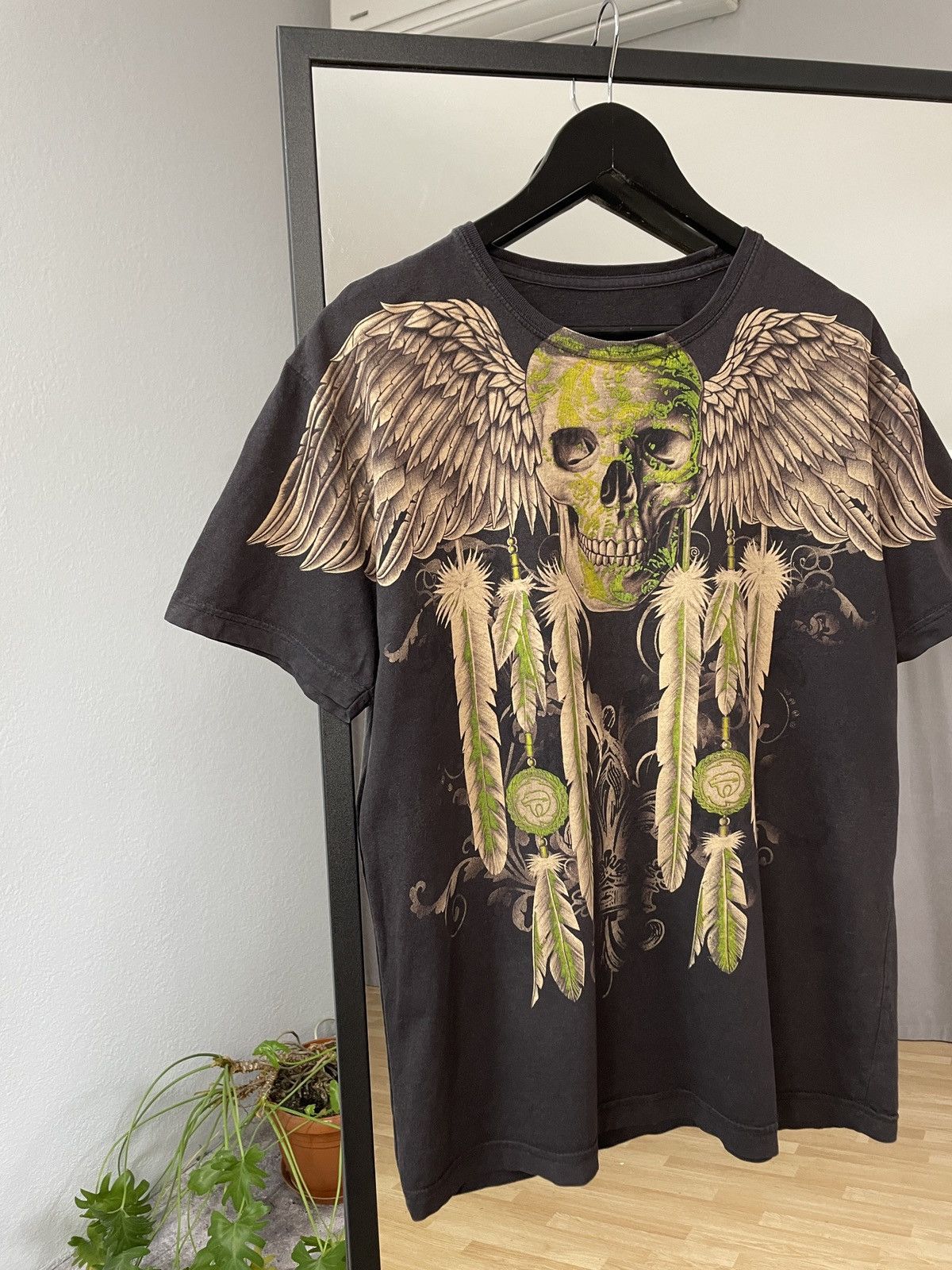Ed Hardy × Vintage Vintage Y2K Affliction Over Printed Tee Skull T-shirt Size US M / EU 48-50 / 2 - 2 Thumbnail