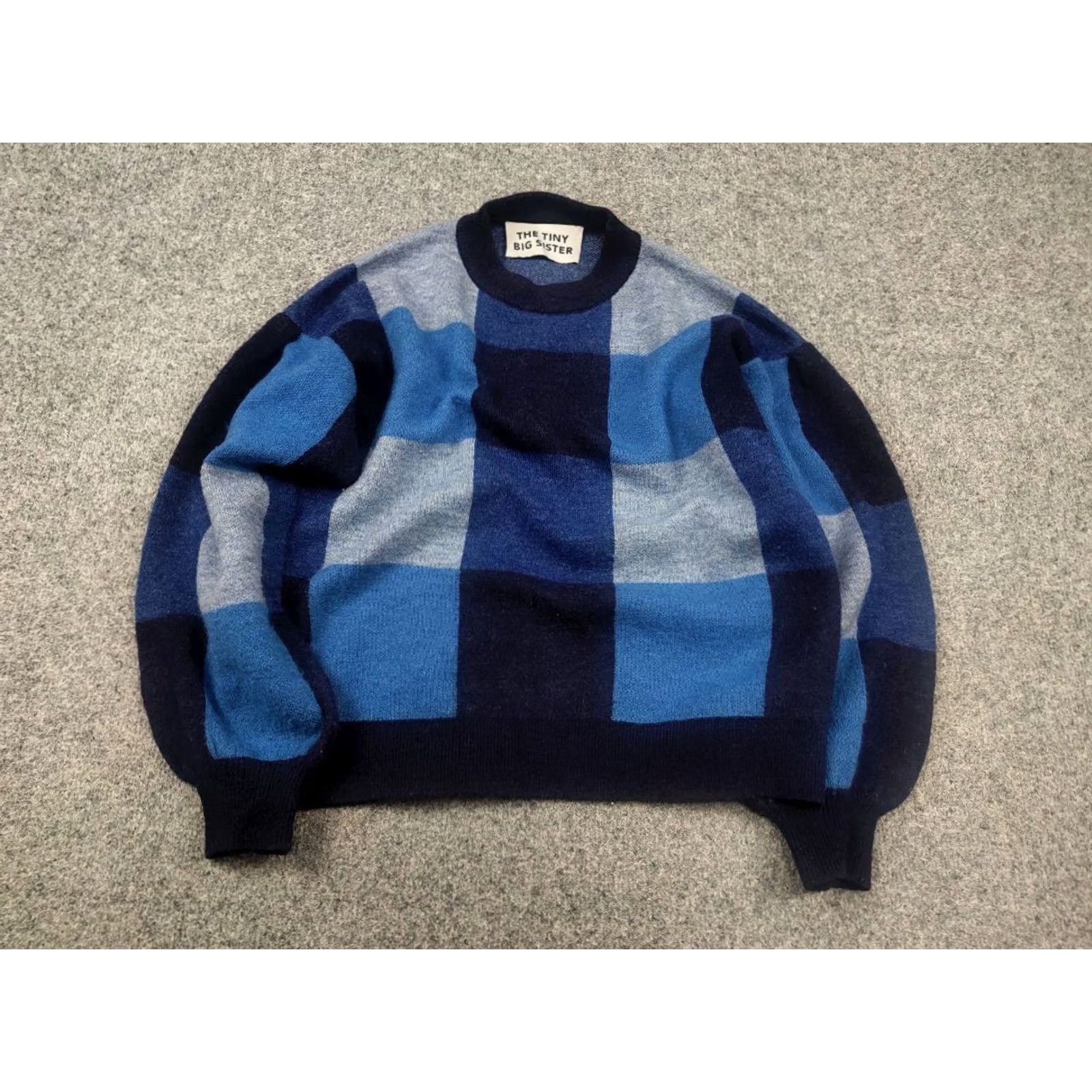 Vintage VINTAGE The Tiny Big Sister Design Wool Mohair Blend Blue pattern Sweater wide sleeves Size S / US 4 / IT 40 - 4 Thumbnail