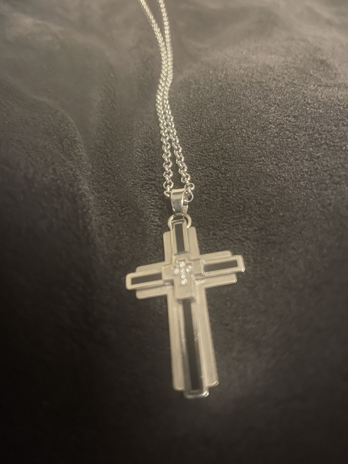 Vintage Vintage Stainless Steel Cross Necklace Size ONE SIZE - 1 Thumbnail