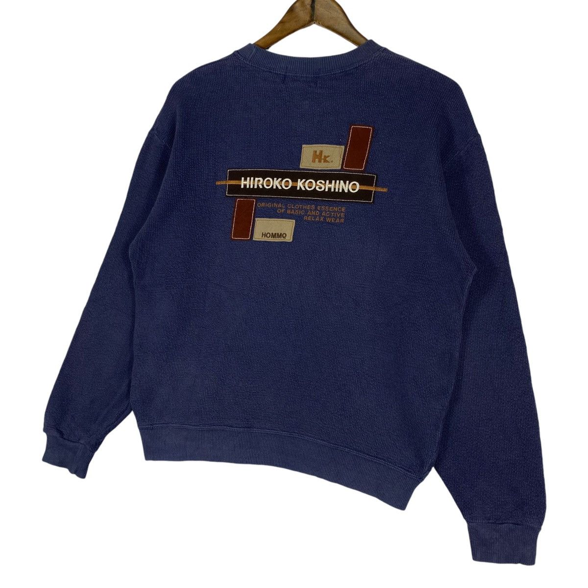 Hiroko Koshino Homme × Vintage Vintage Hiroko Koshino Crewneck Sweatshirt Navy Blue Size US M / EU 48-50 / 2 - 8 Thumbnail
