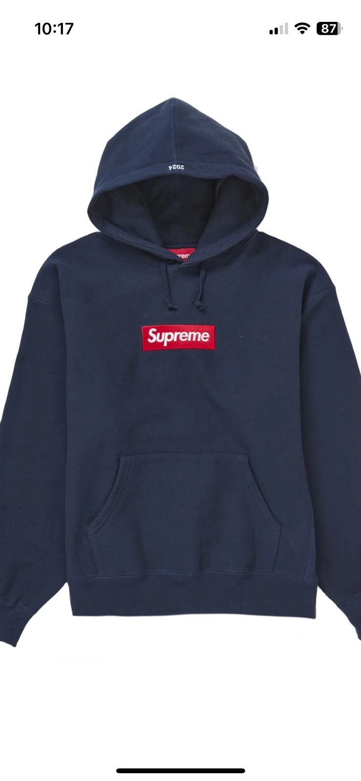 Supreme Box Logo Hooded Sweatshirt ネイビーS