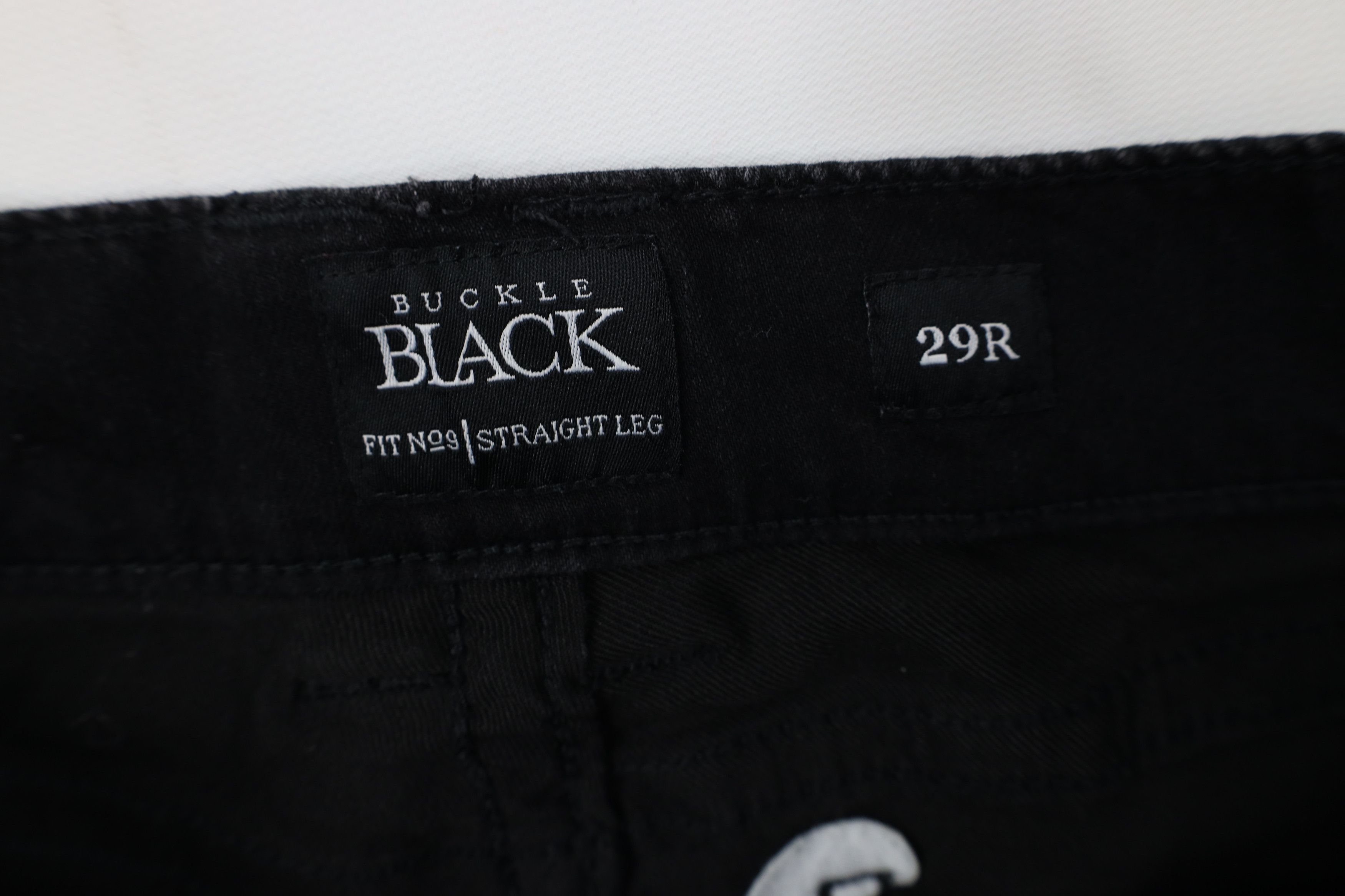 Vintage Buckle Black Thick Stitch Fit No 9 Straight Leg Denim Jeans Size US 29 - 7 Thumbnail