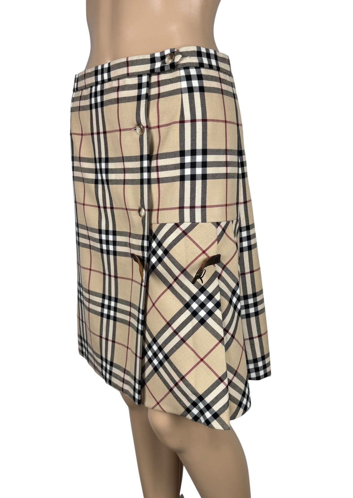 Burberry Burberry Check Skirt Wrap Full Checkered Leather Buckle Size 25" / US 0 / IT 36 - 5 Thumbnail