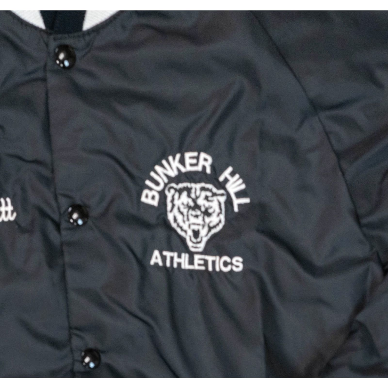 Russell Athletic VINTAGE Russell Athletic Varsity Jacket Shirt L Black Snap Bomber Black Red 80s 90s College NCAA Sports Mens Size US L / EU 52-54 / 3 - 2 Thumbnail