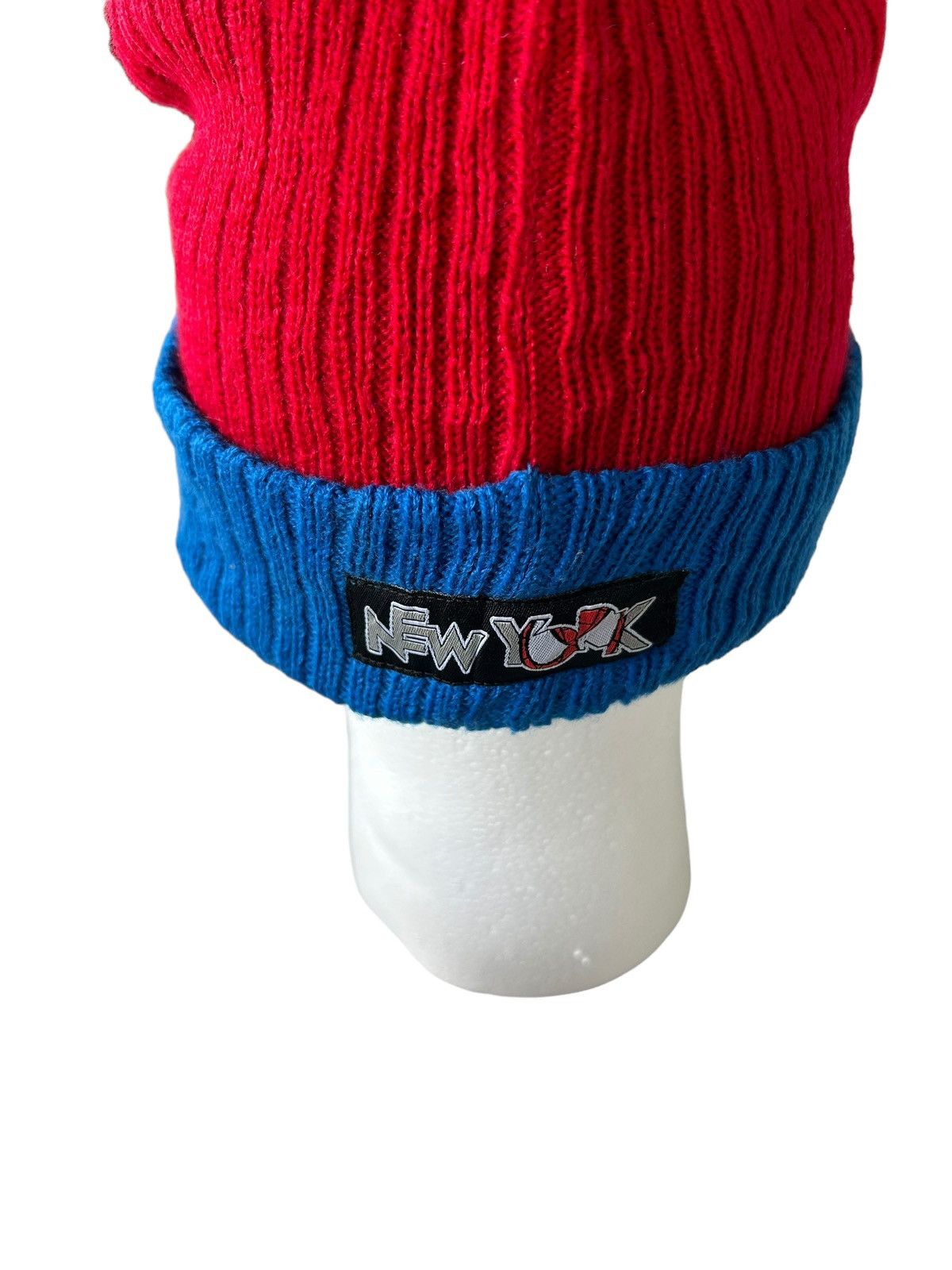 Japanese Brand × Vintage Y2k Spider Man Beanie Hat Eye Big Logo 00s Size ONE SIZE - 2 Thumbnail