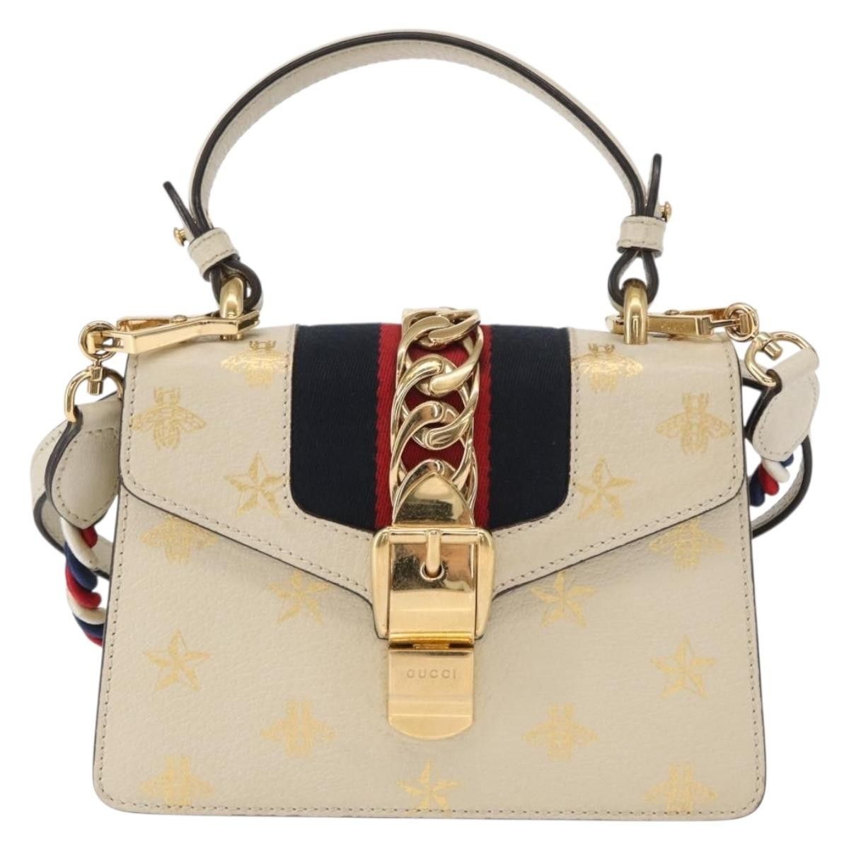 Gucci Gucci Sylvie Top Handle Bag Printed Leather Size ONE SIZE - 1 Thumbnail