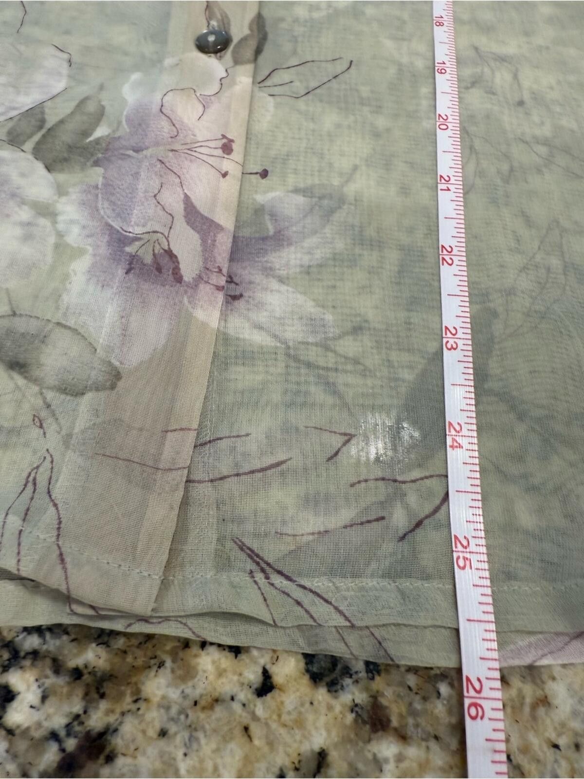 Industry of All Nations Notations sheer floral button blouse green purple white SM Size S / US 4 / IT 40 - 8 Thumbnail