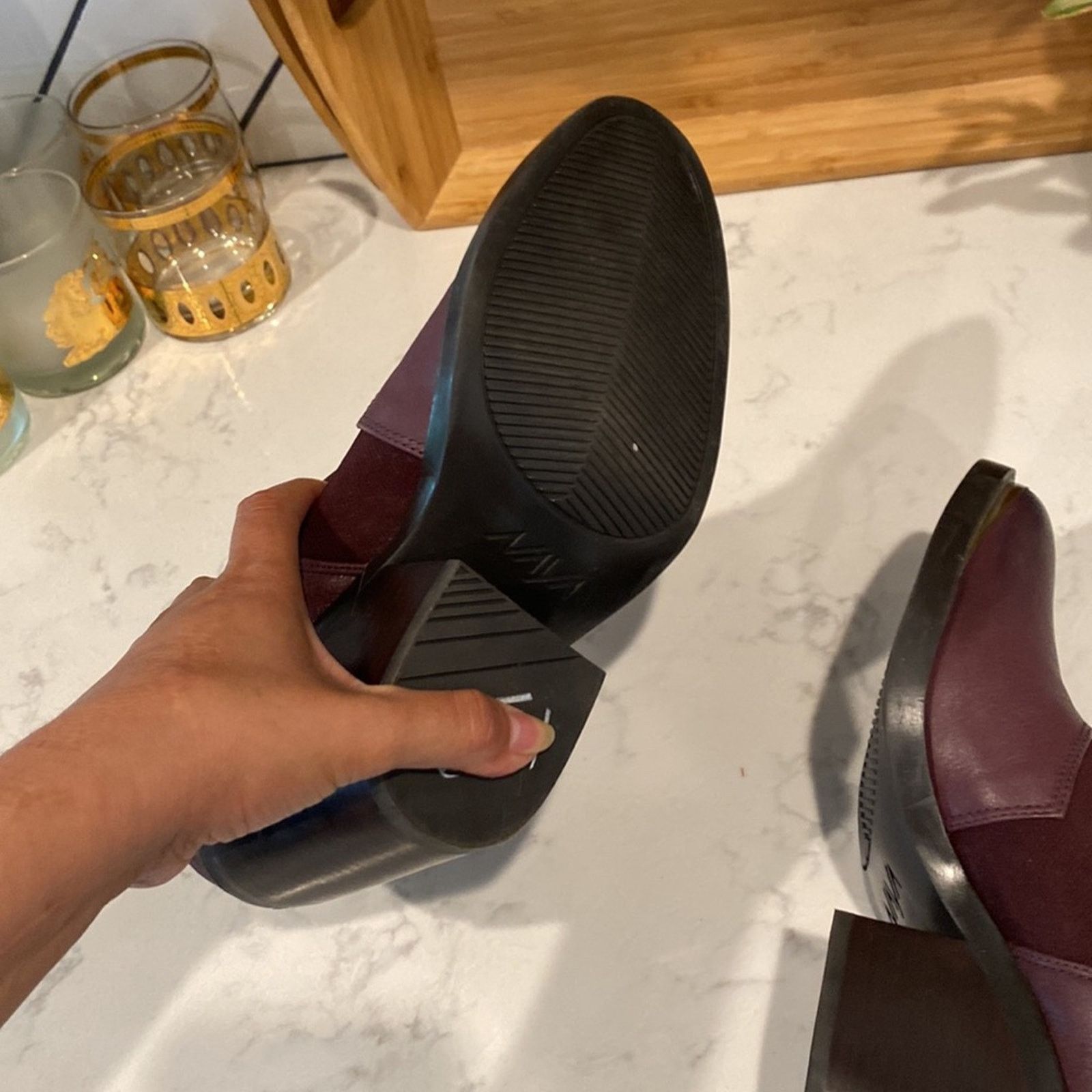 Other Naya Acre Burgundy Leather Block Heel ankle bootie size 8.5 Size US 8.5 / IT 38.5 - 7 Thumbnail