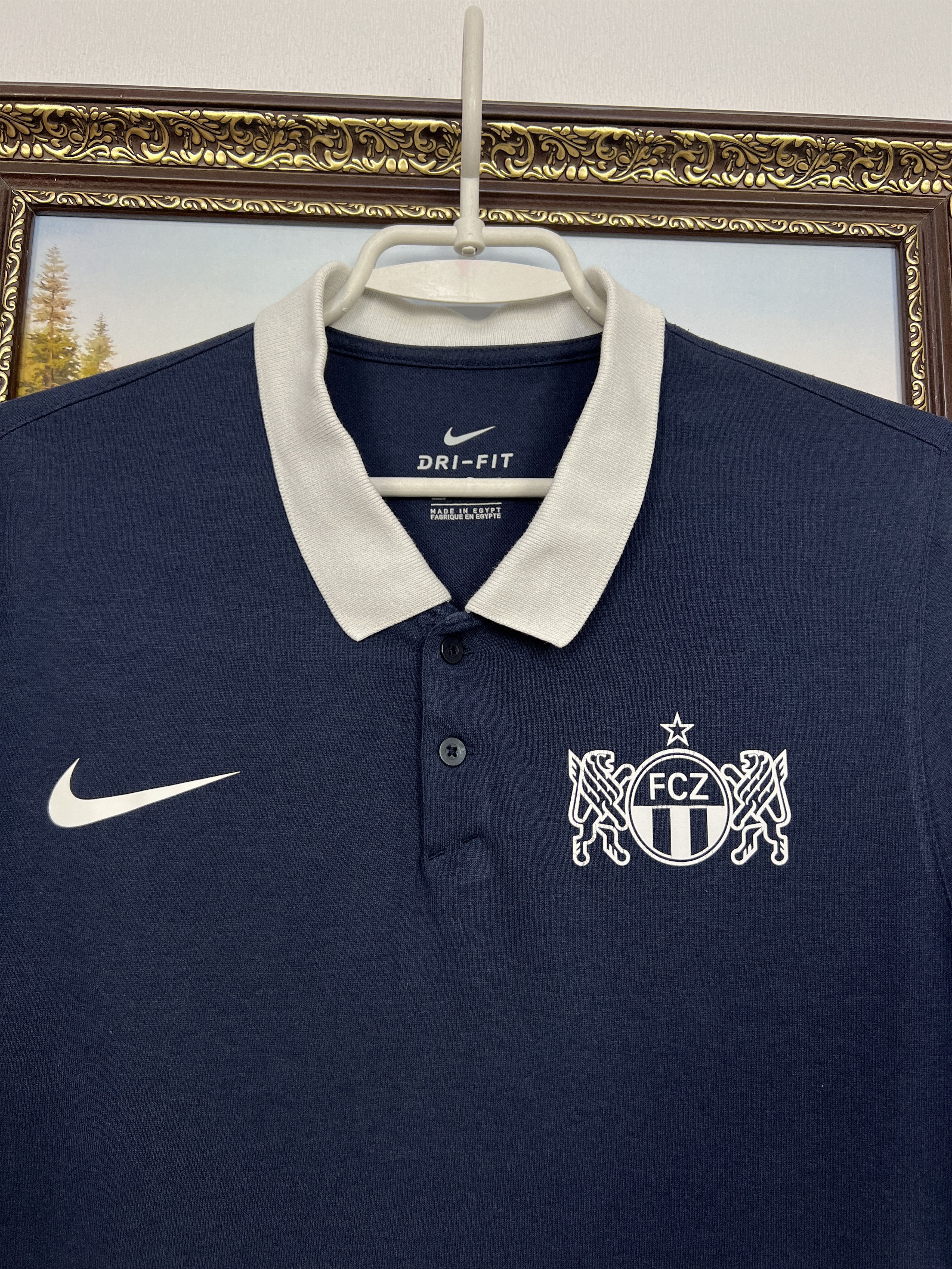 Nike Nike Zurich Football Shirt Soccer Train Polo Blue Trikot Size US M / EU 48-50 / 2 - 3 Thumbnail