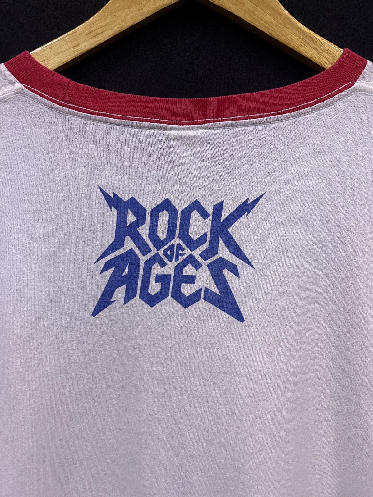Band Tees VINTAGE ROCK OF AGES HOORAY FOR BOOBIES RINGER BAND TSHIRT Size US XL / EU 56 / 4 - 6 Thumbnail