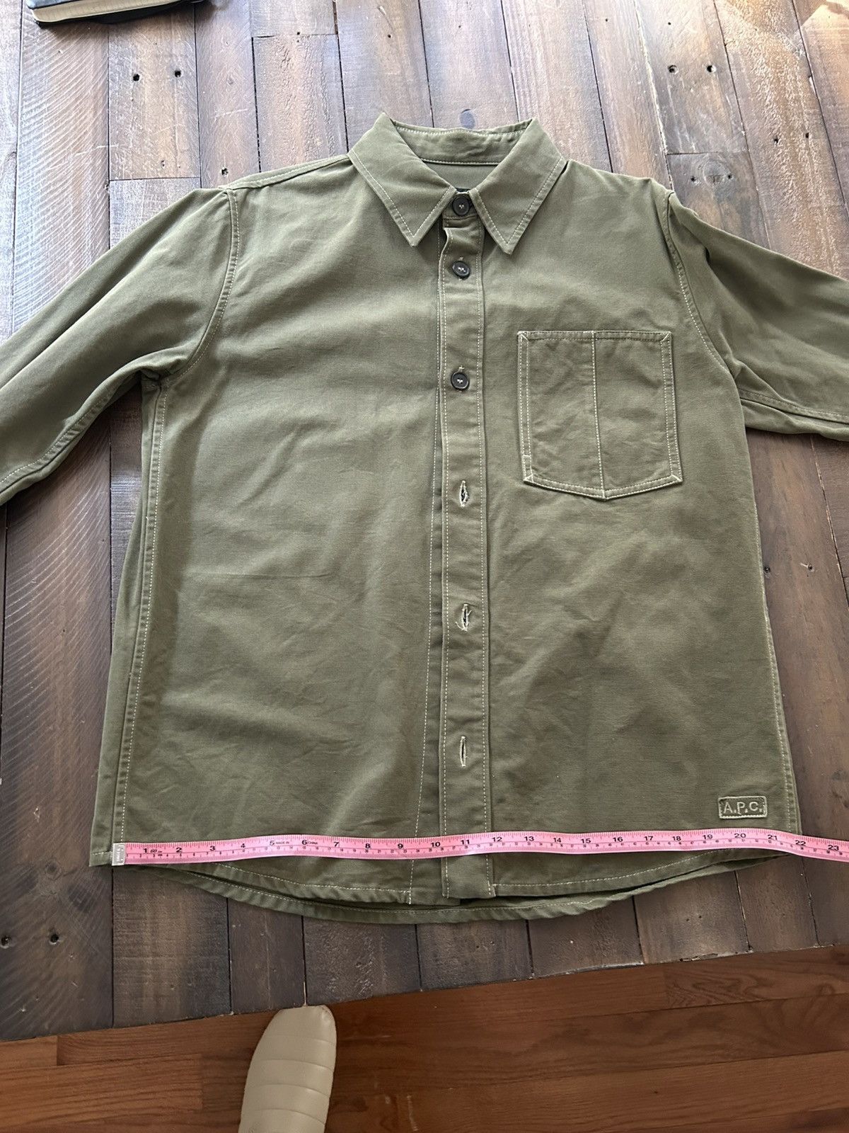 A.P.C. A.P.C. Khaki Theodore Shirt Size US S / EU 44-46 / 1 - 3 Thumbnail