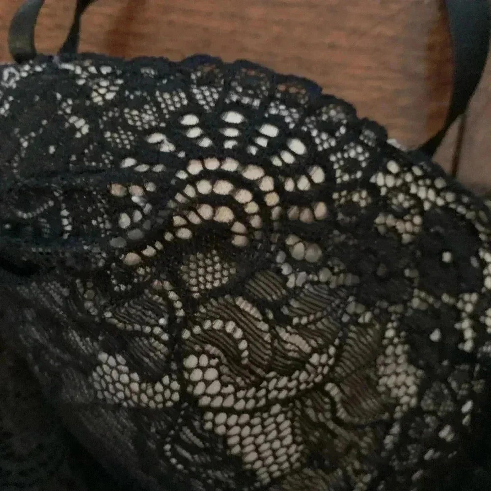 Designer Black lace bra Size ONE SIZE - 3 Thumbnail