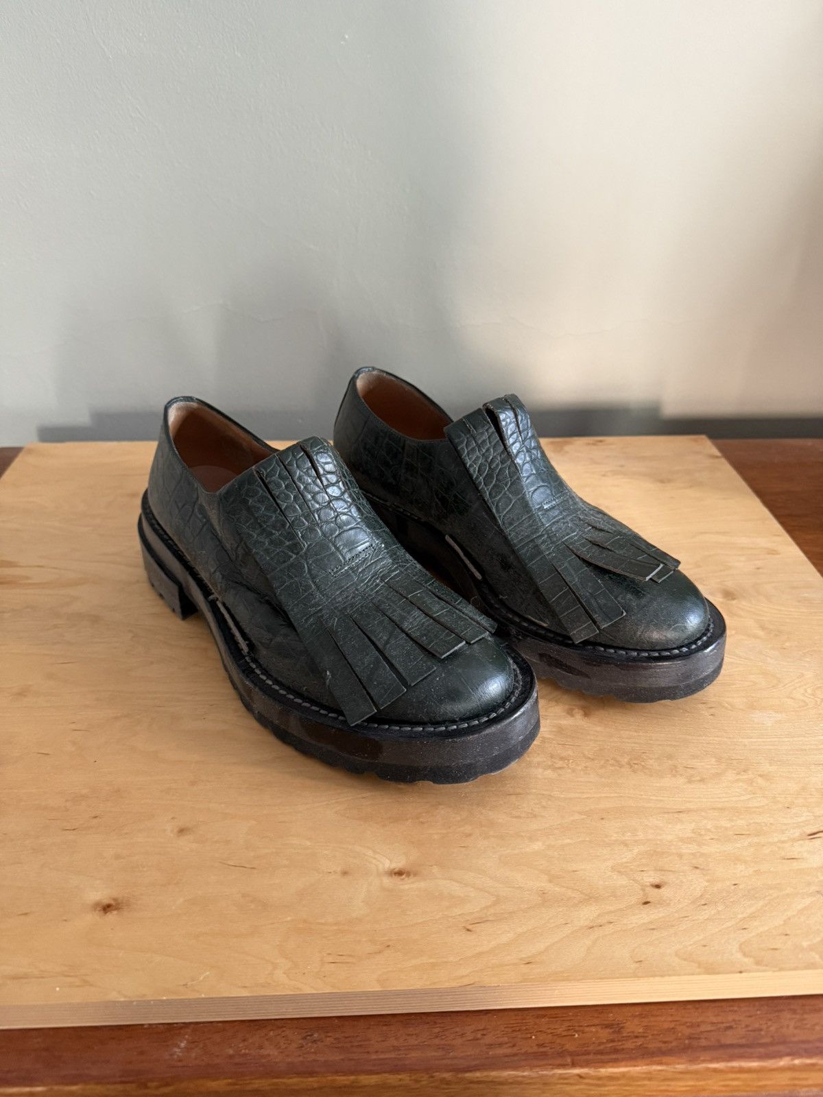 Marni Crocodile Slip on Loafers Size US 7 / IT 37 - 1 Thumbnail